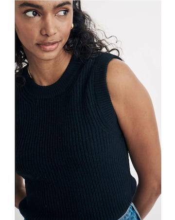 Nobody's Child Black Crew Neck Knitted Rib Tank