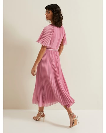 Phase Eight Kathleen Pleated Plain Midi Dress