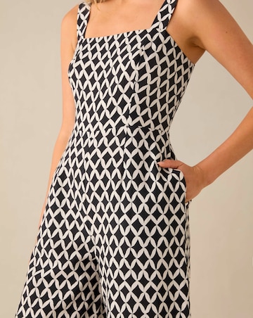 Ro&Zo Mono Geo Print Strappy Jumpsuit