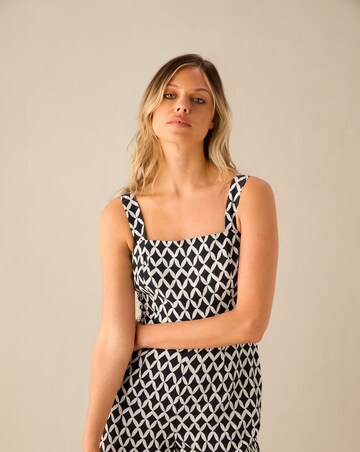 Ro&Zo Mono Geo Print Strappy Jumpsuit