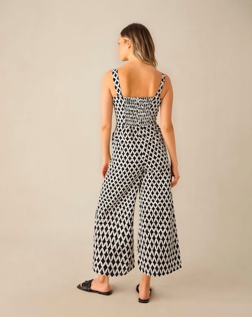 Ro&Zo Mono Geo Print Strappy Jumpsuit