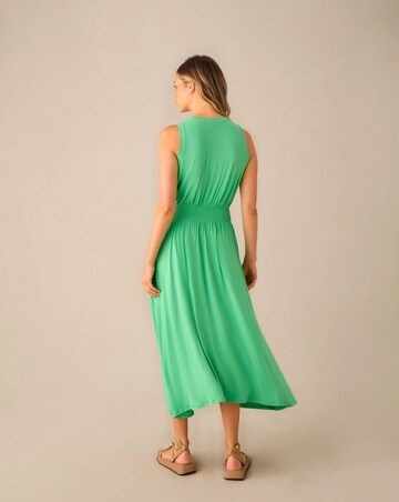 Ro&Zo Green Jersey Shirred Waistband Dress