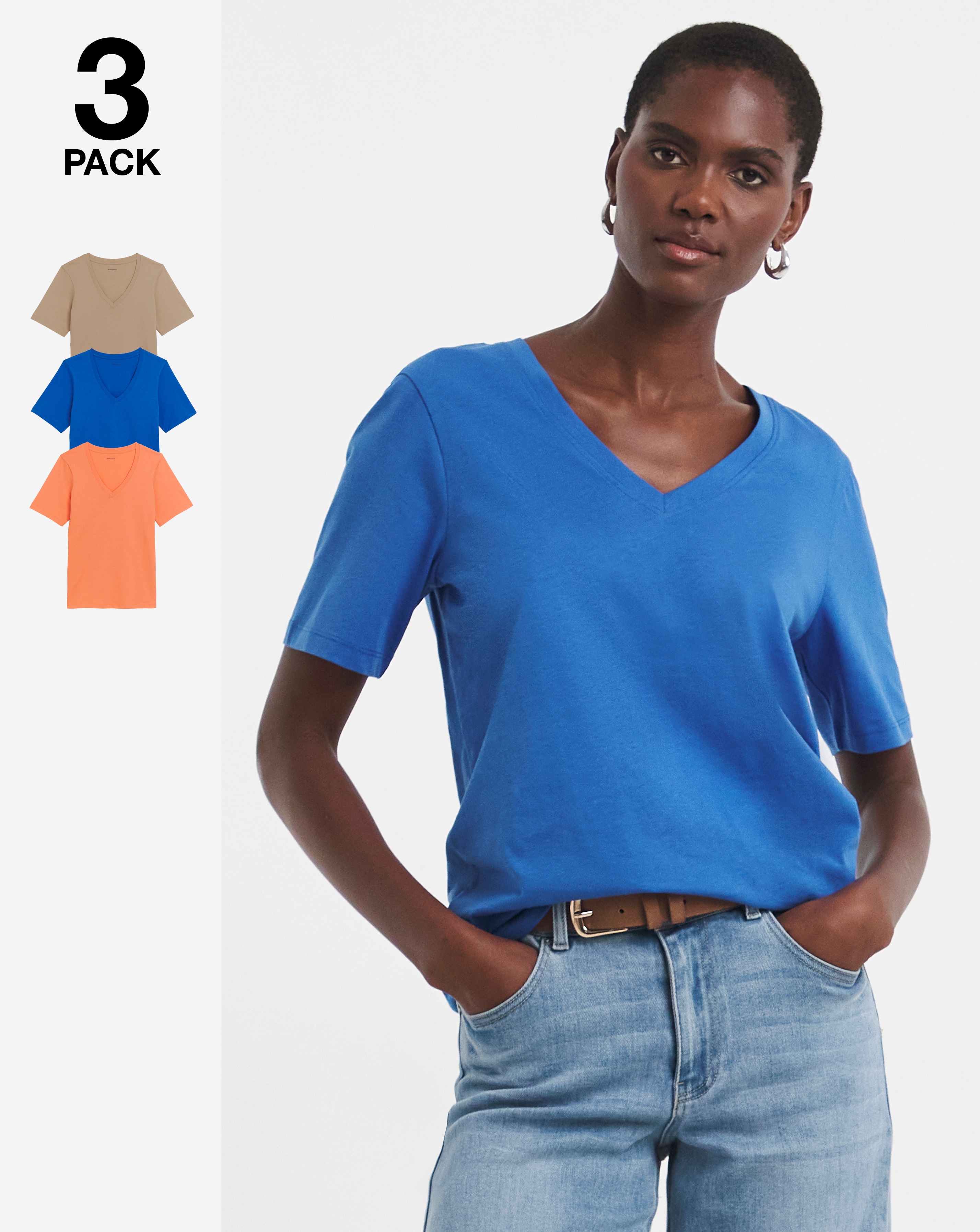 3 Pack V Neck T-Shirts