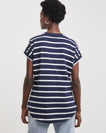 Pure Cotton 2 Pack Short Sleeve Curved Hem Longline top