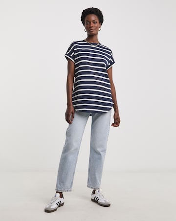 Pure Cotton 2 Pack Short Sleeve Curved Hem Longline top