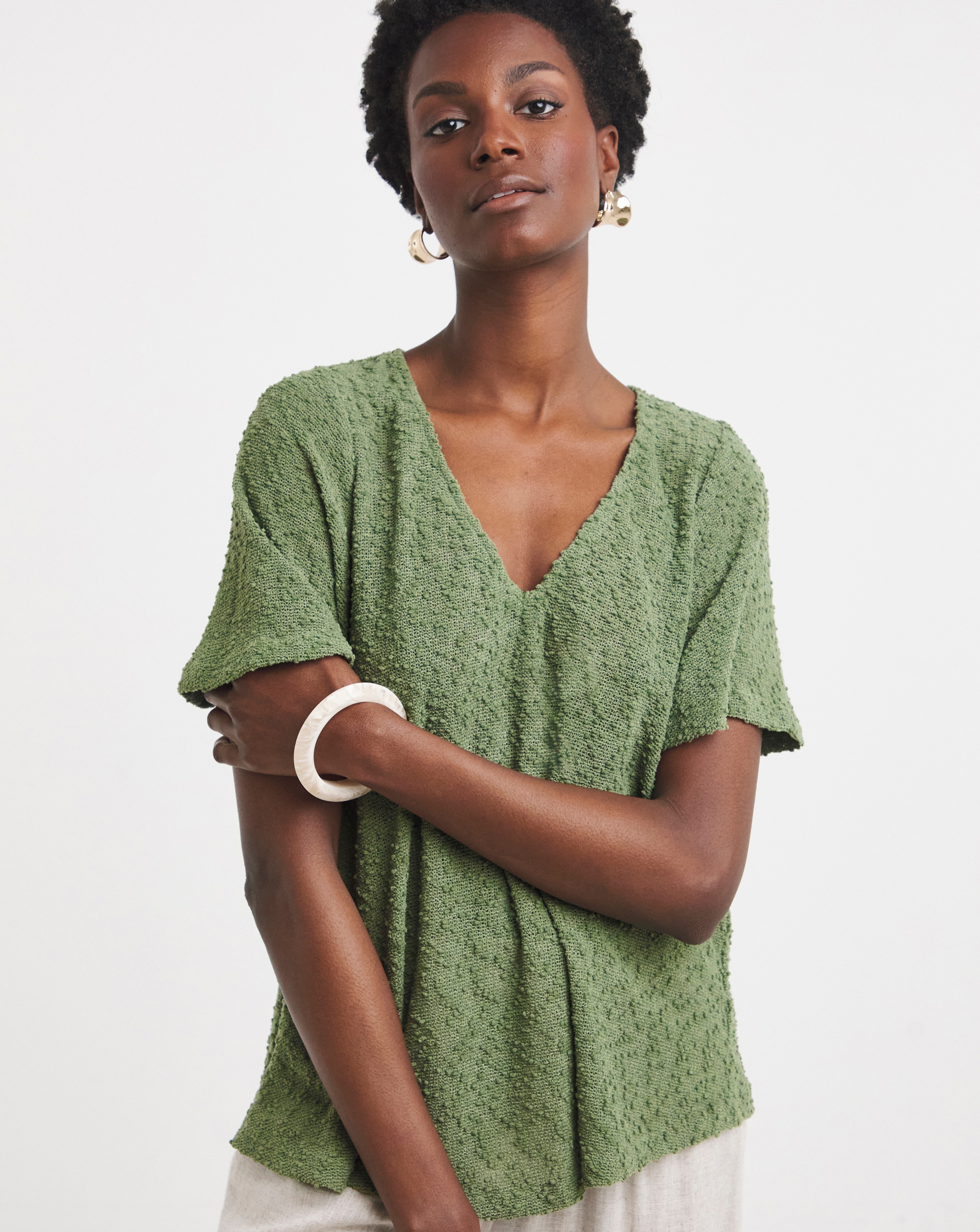 Boucle Angel Sleeve Top