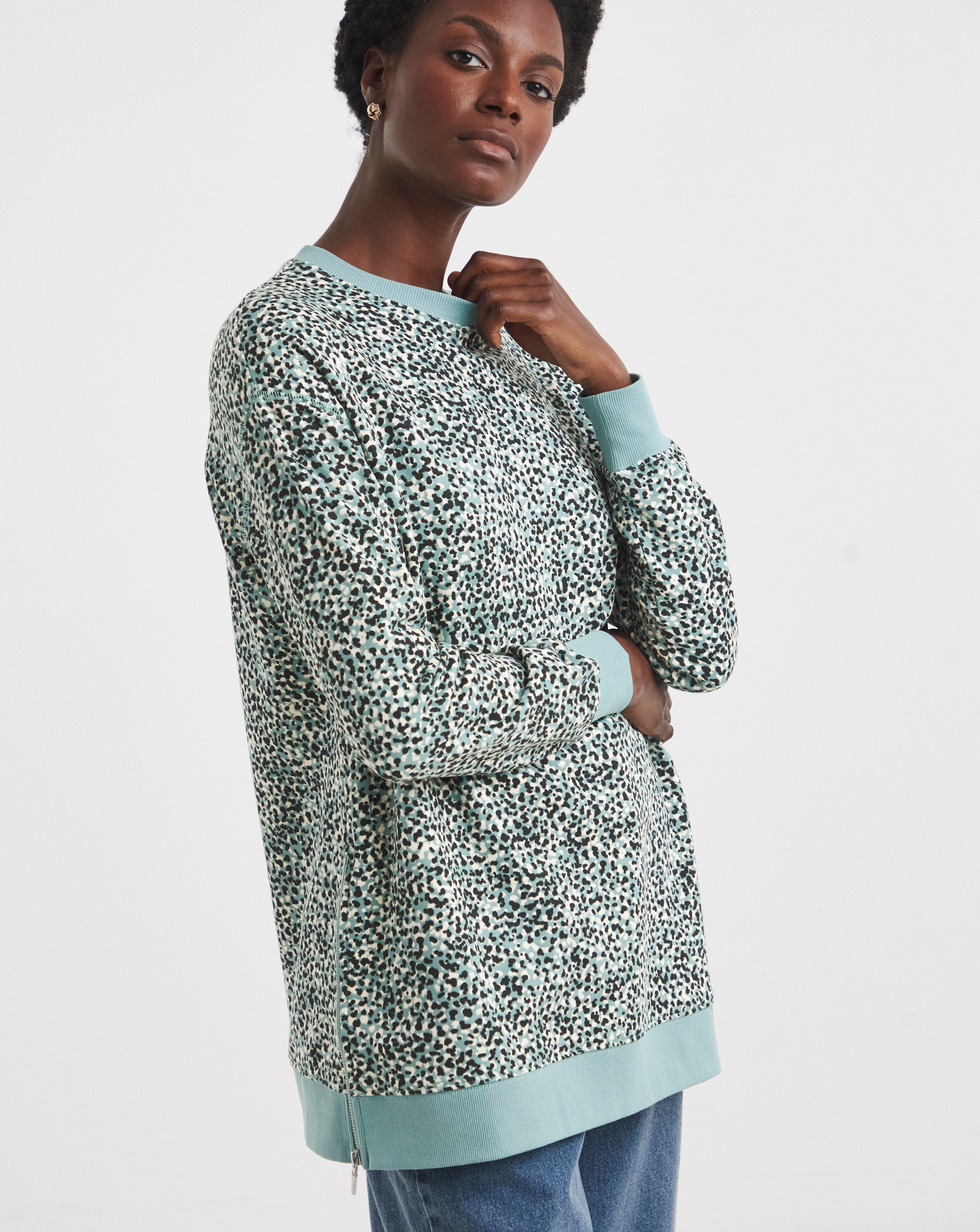 Zide Zip Longline Sweat