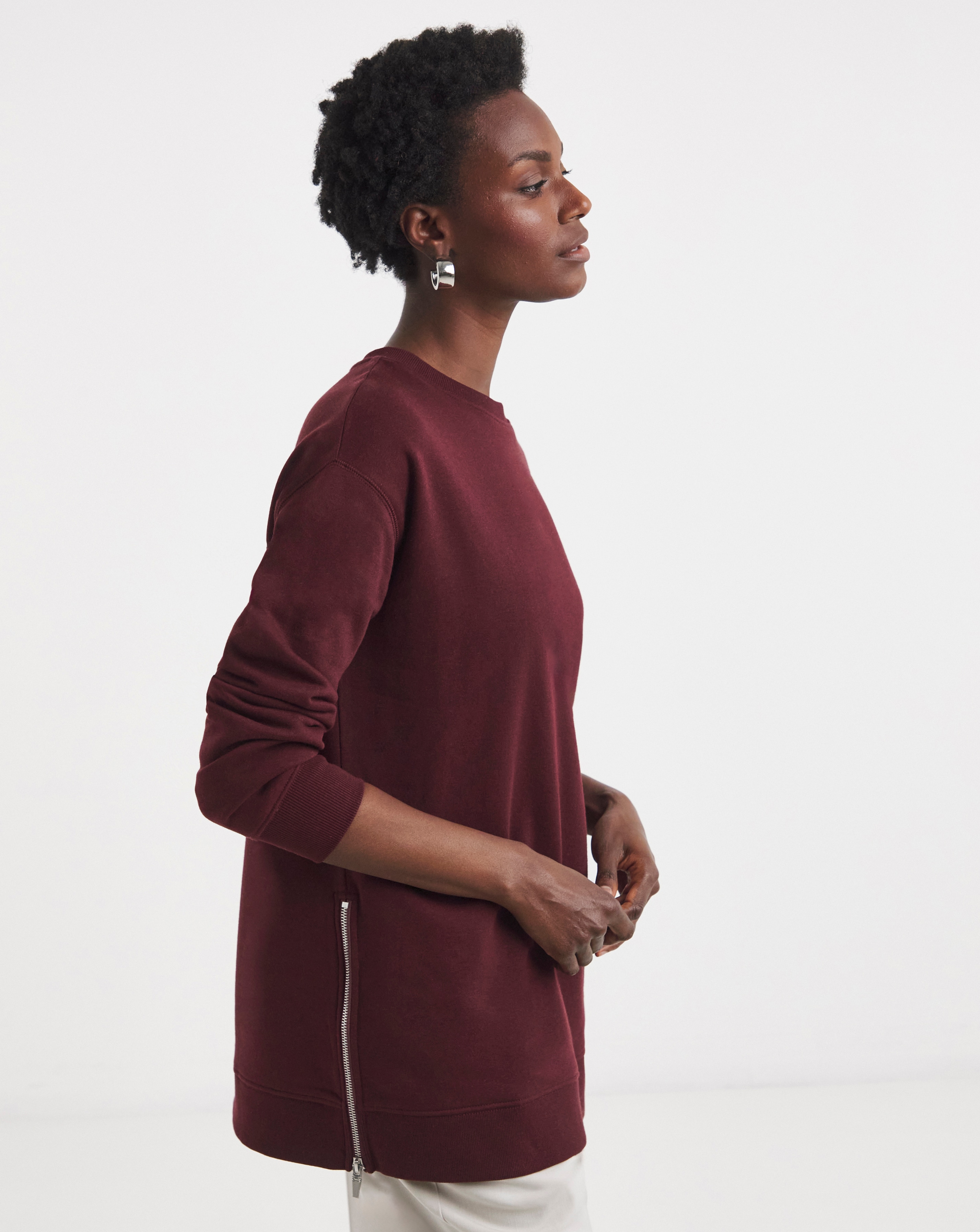 Zide Zip Longline Sweatshirt