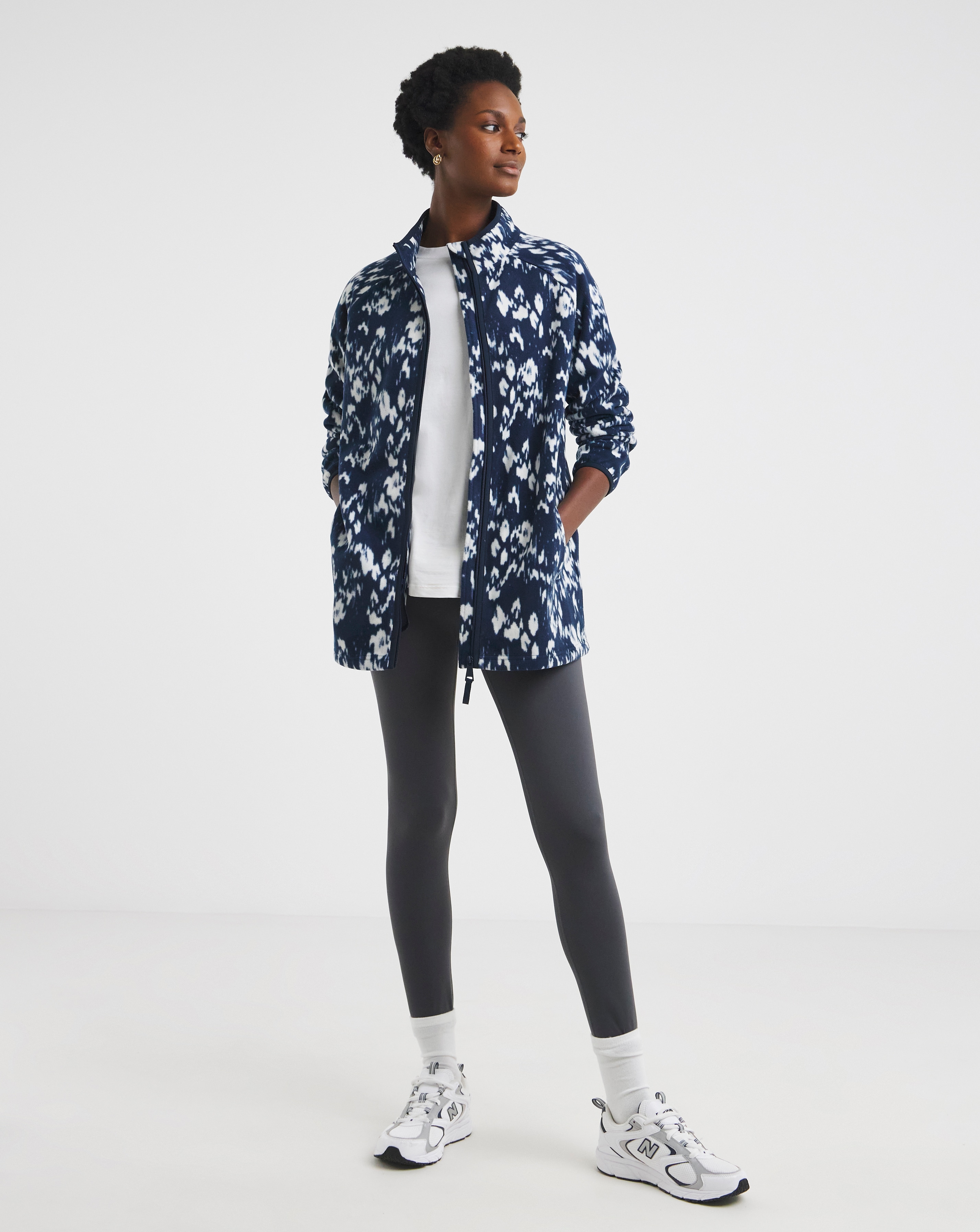 ZIP THROUGH LONGLINE FLEECE