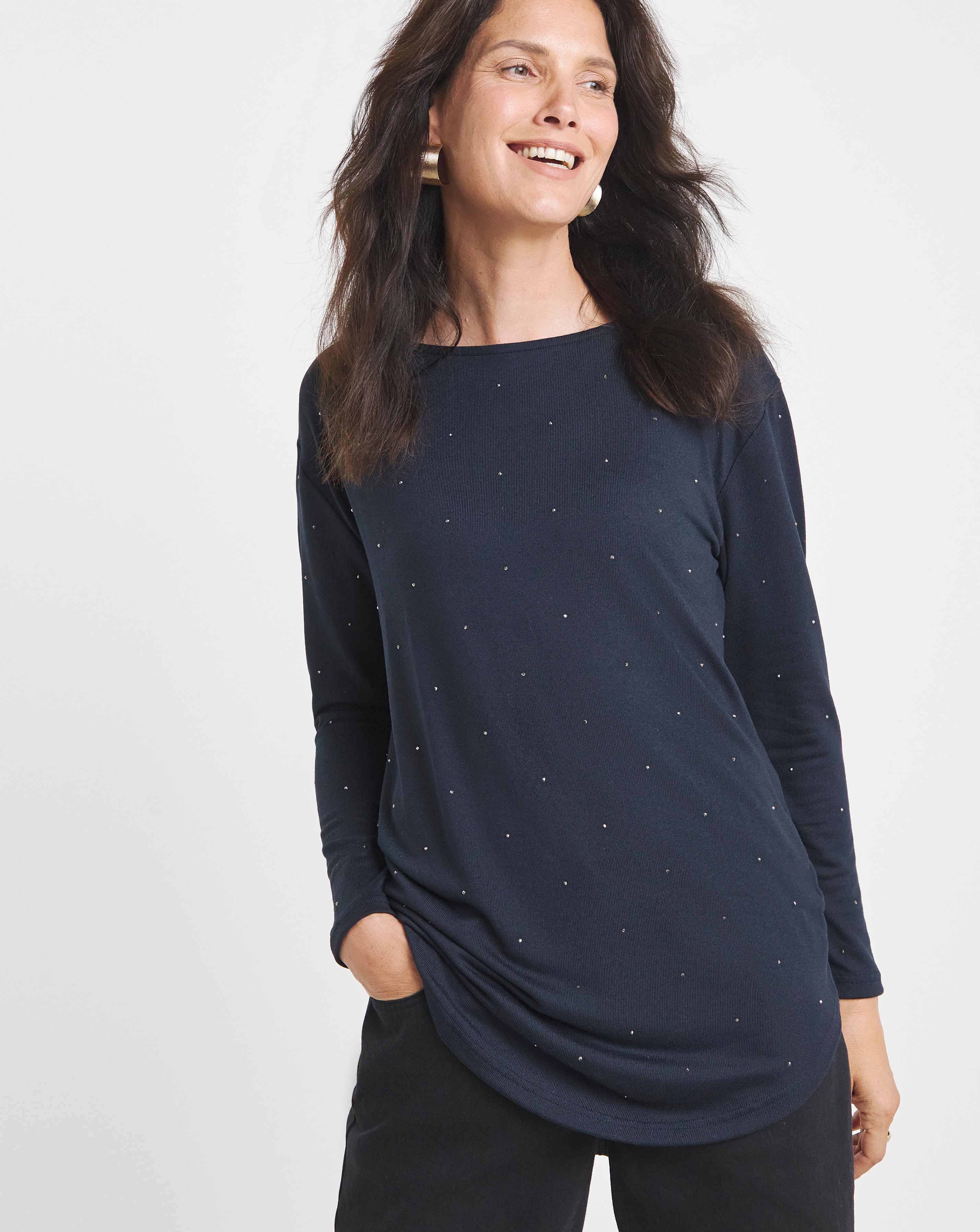 Soft Touch Diamante Top