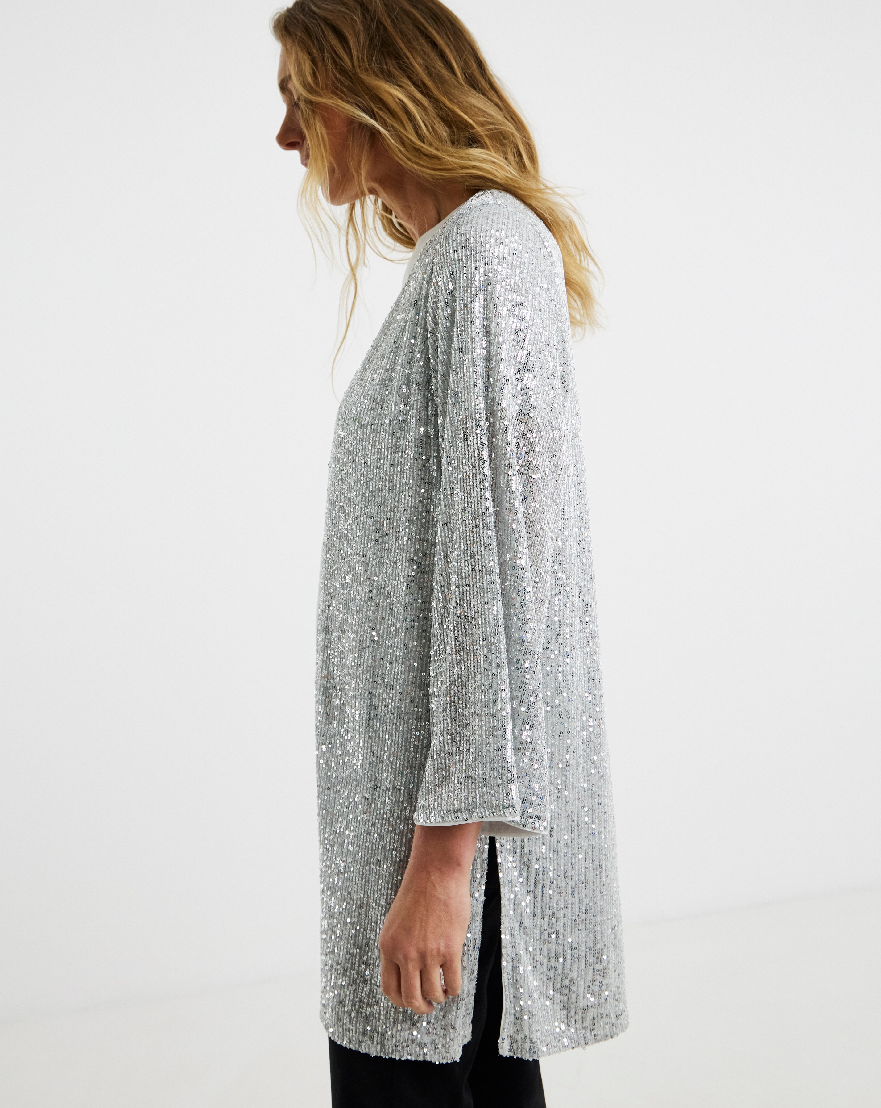 Sequin Longline Cardi