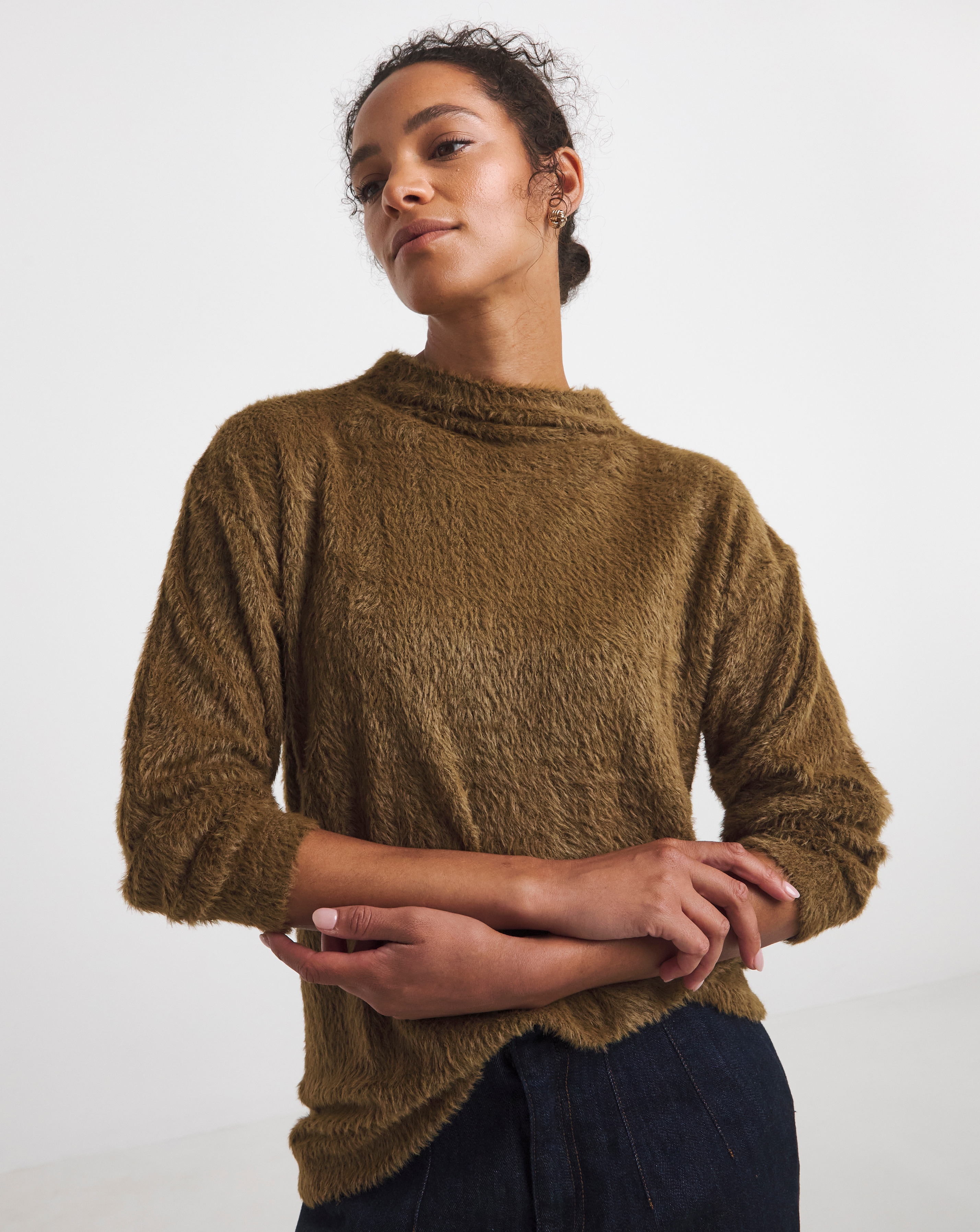 Brushed High Neck Soft Touch Top