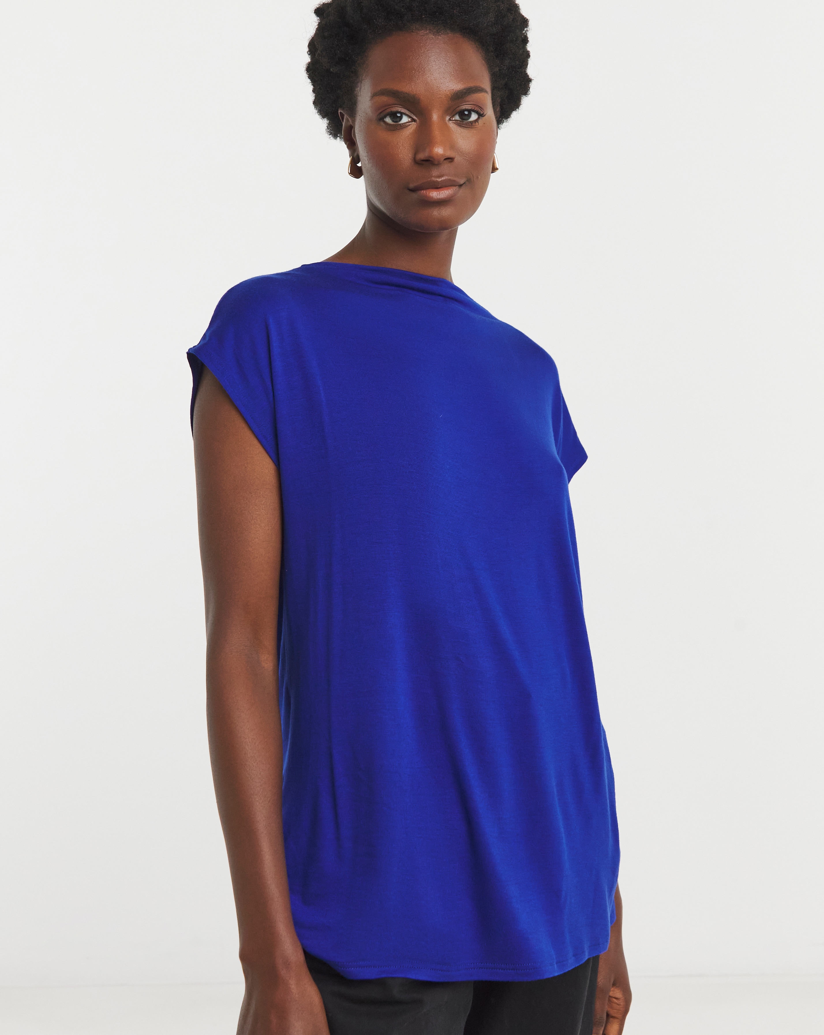 Extended Neck Jersey Top