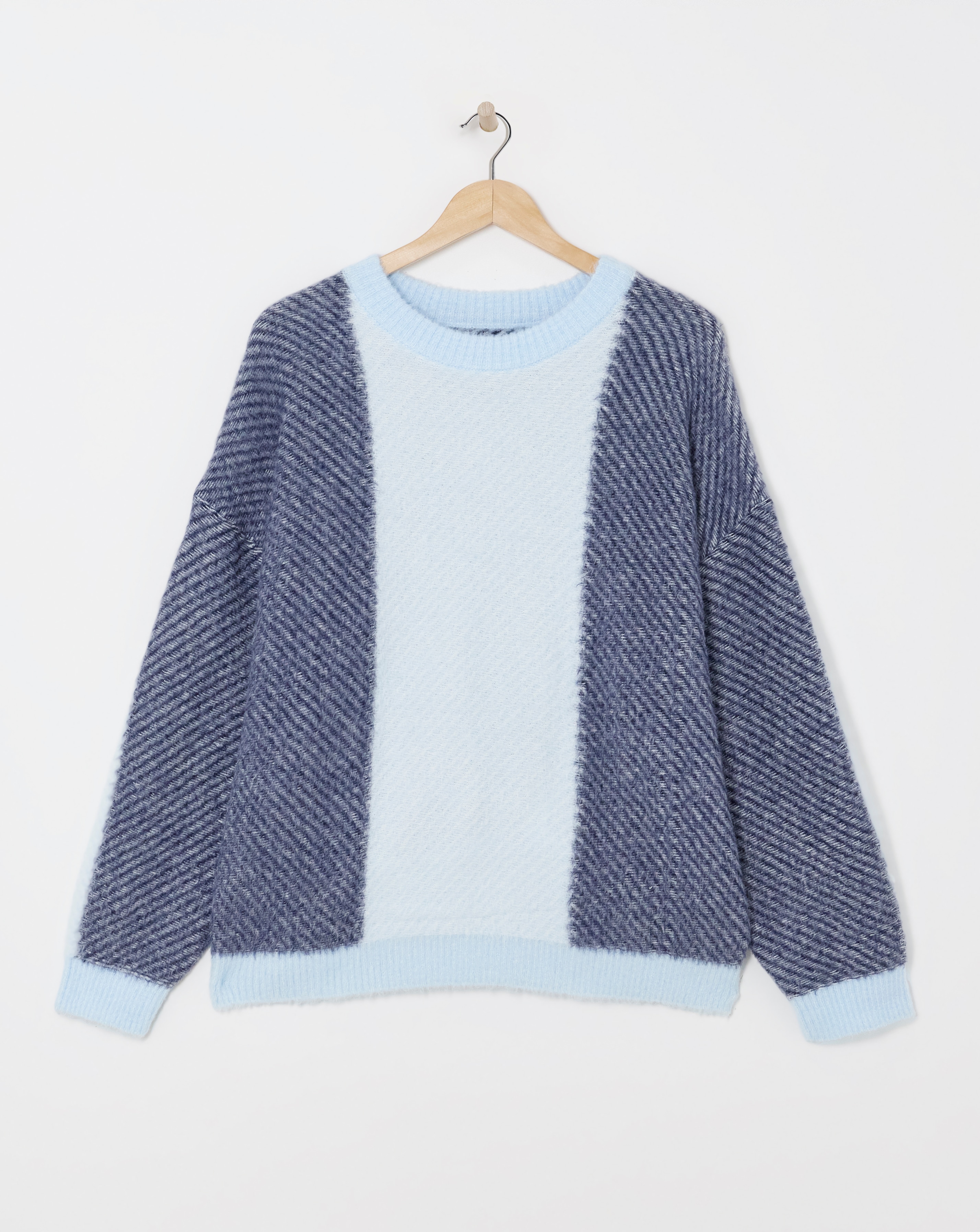 Colourblock Mix Stitch Longline Jumper