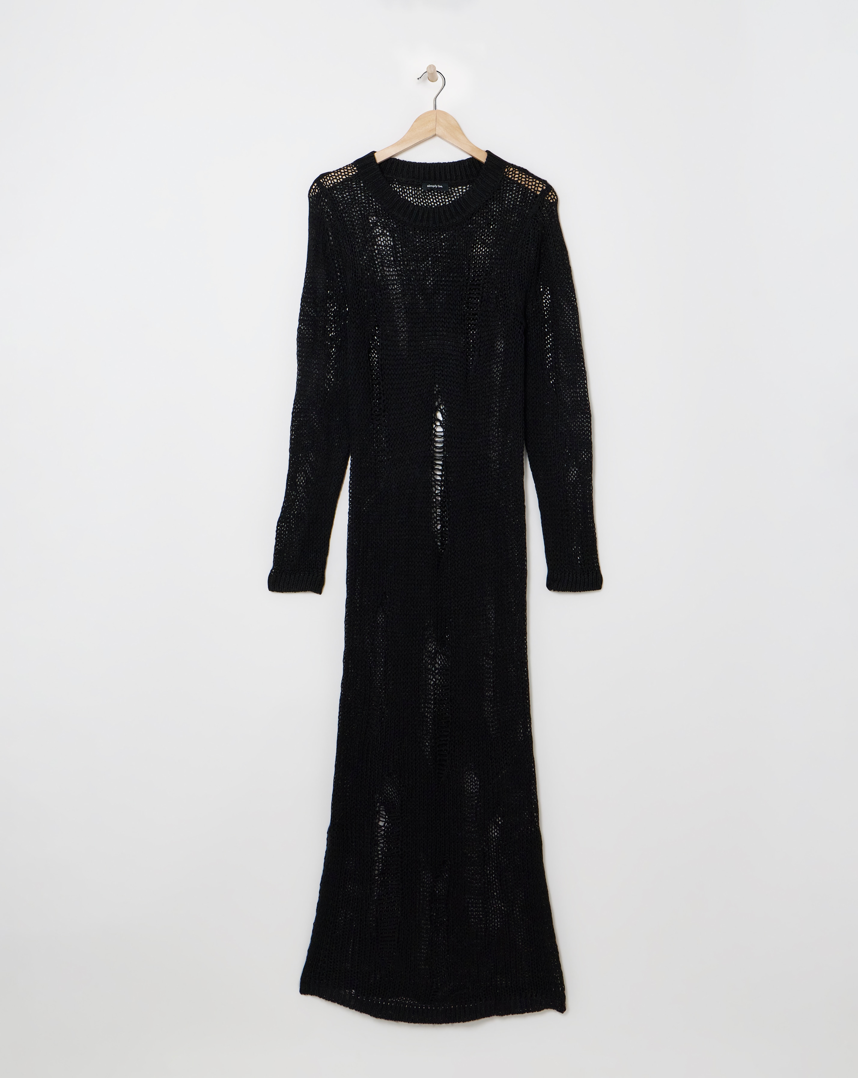 Black Ladder Knitted Dress