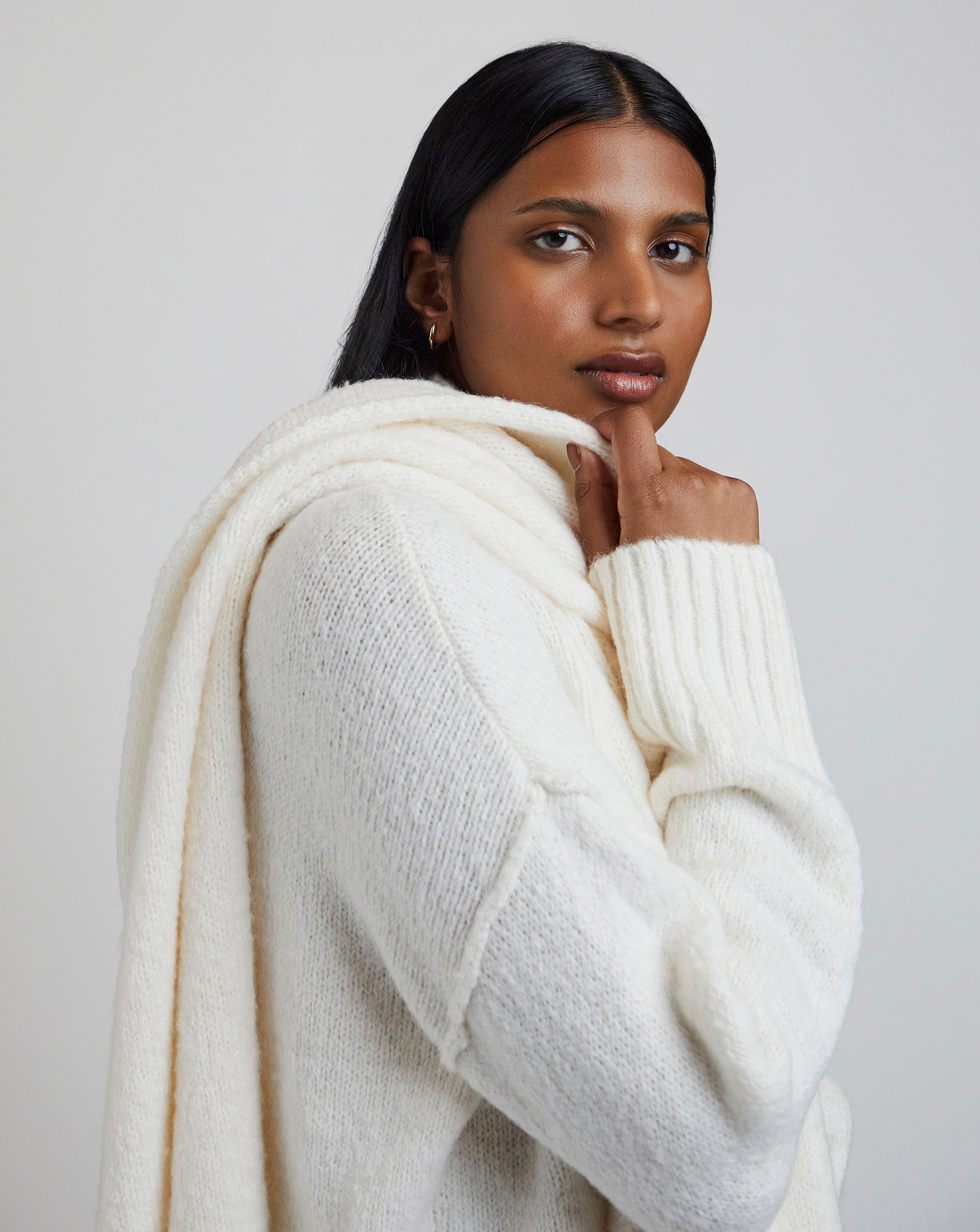 Cream Scarf Jumper