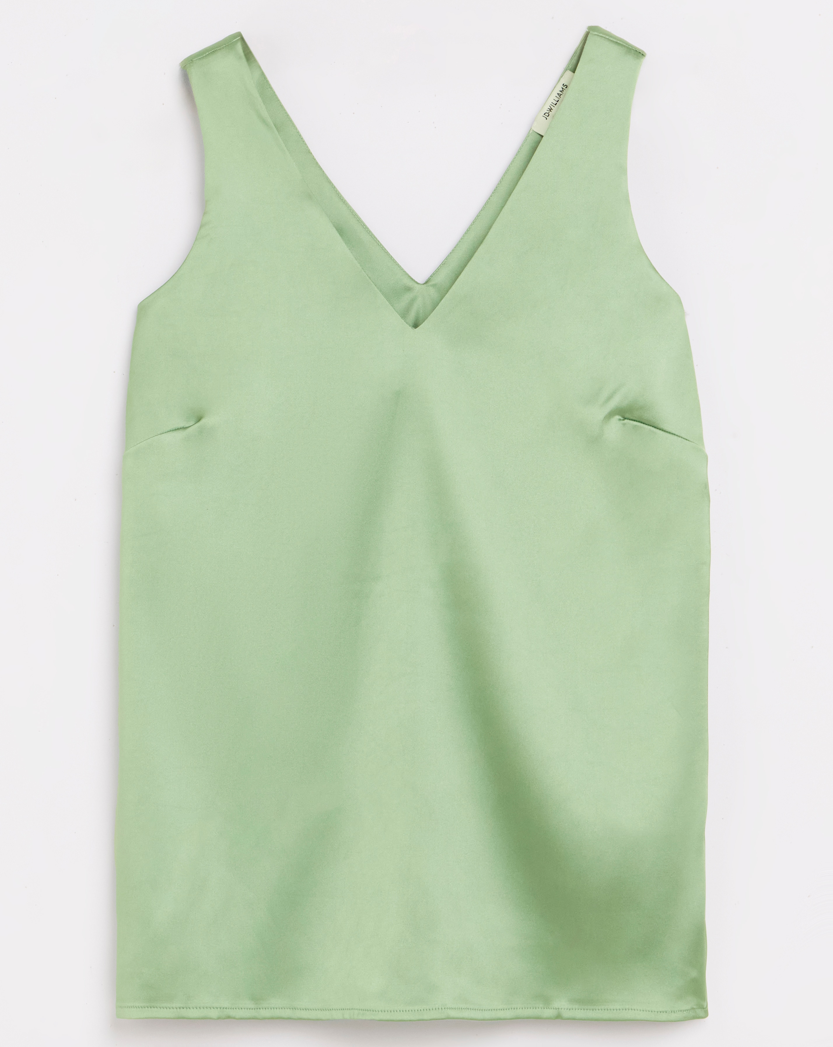 Sage Satin V Neck Vest
