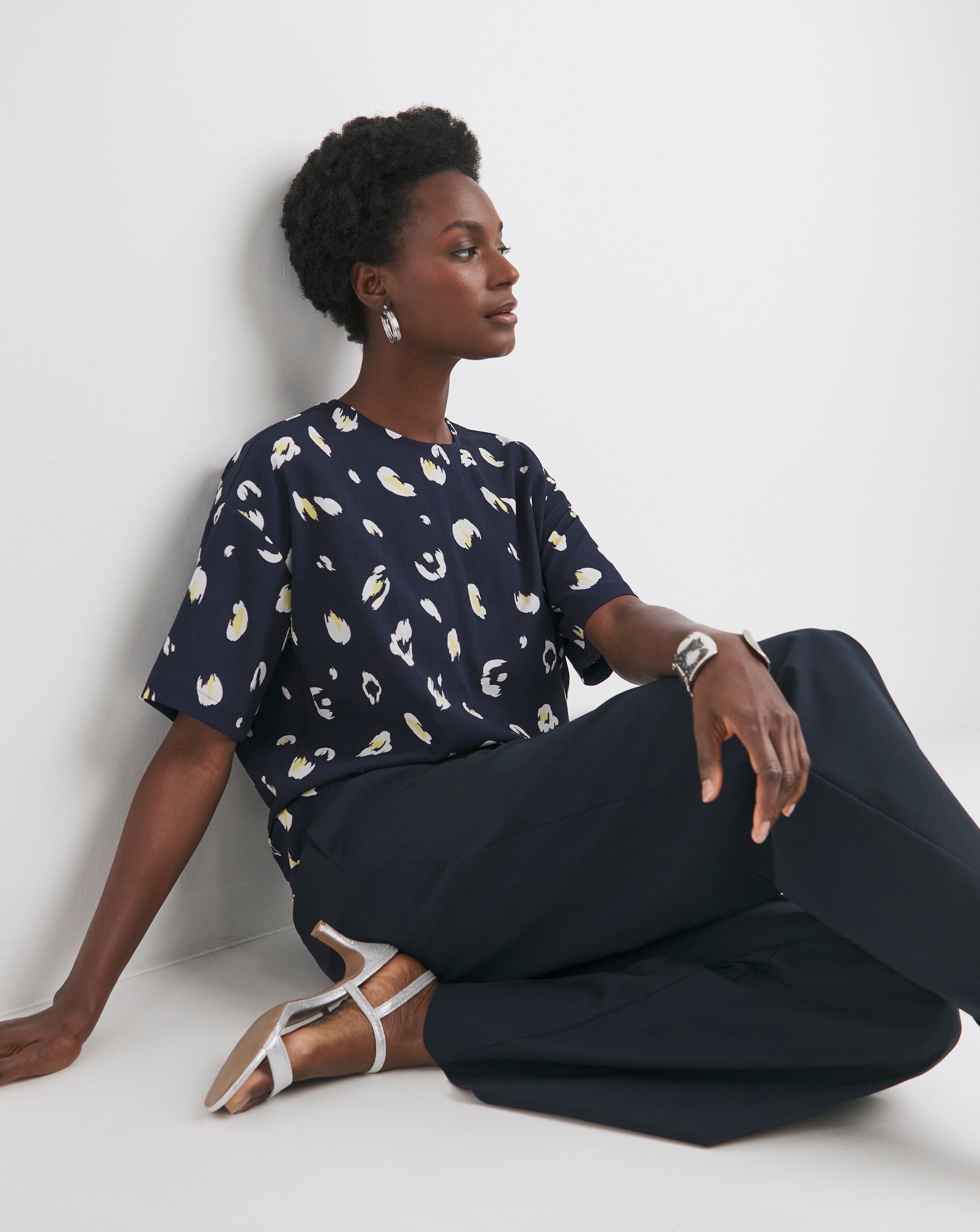 Printed Boxy Short Sleeve Top