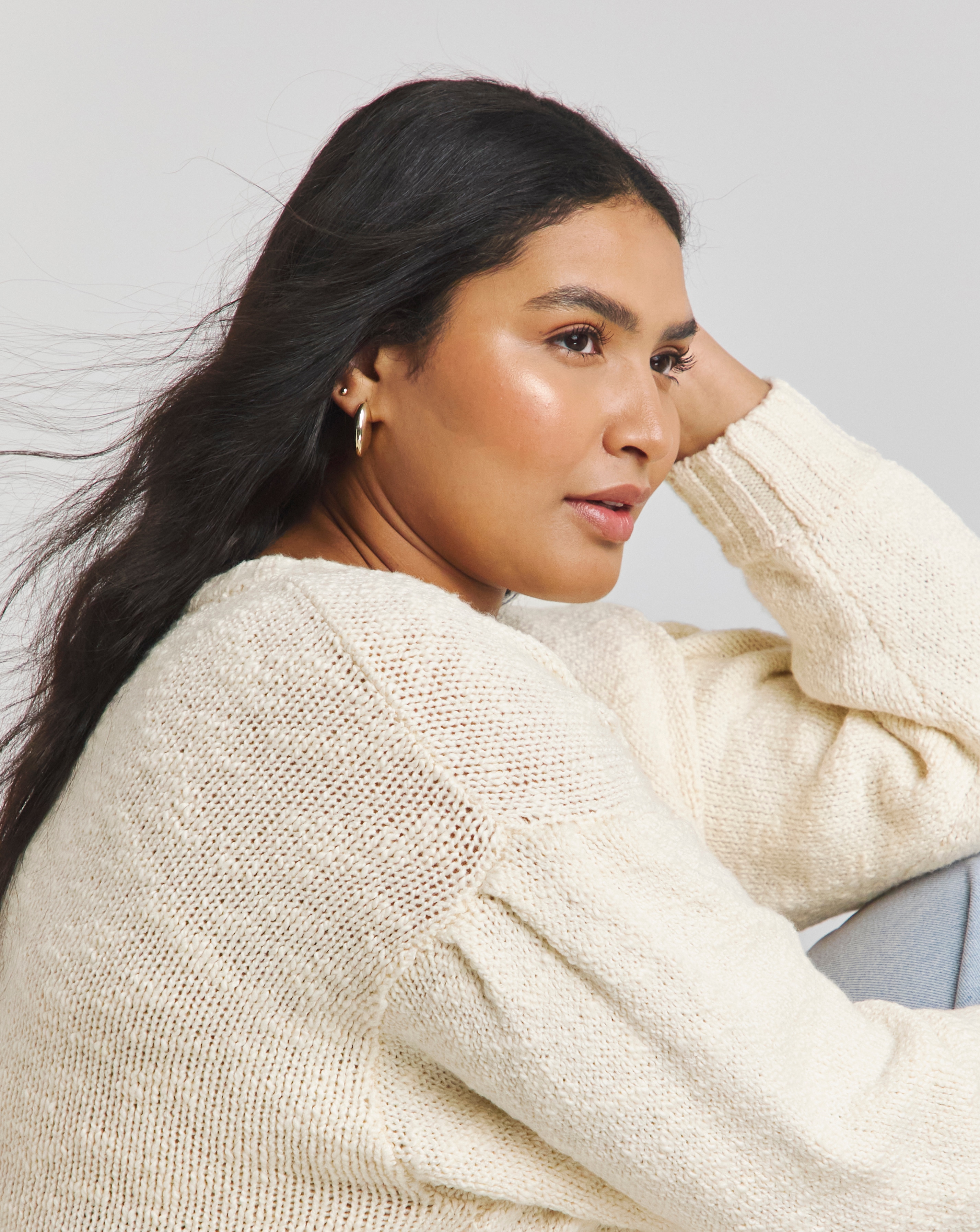 Simply Be Cream Puff Sleeve Jumper