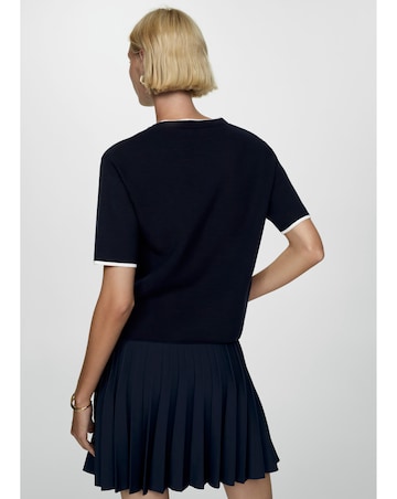 Mango Short Sleeved Sweater with Contrast Trims