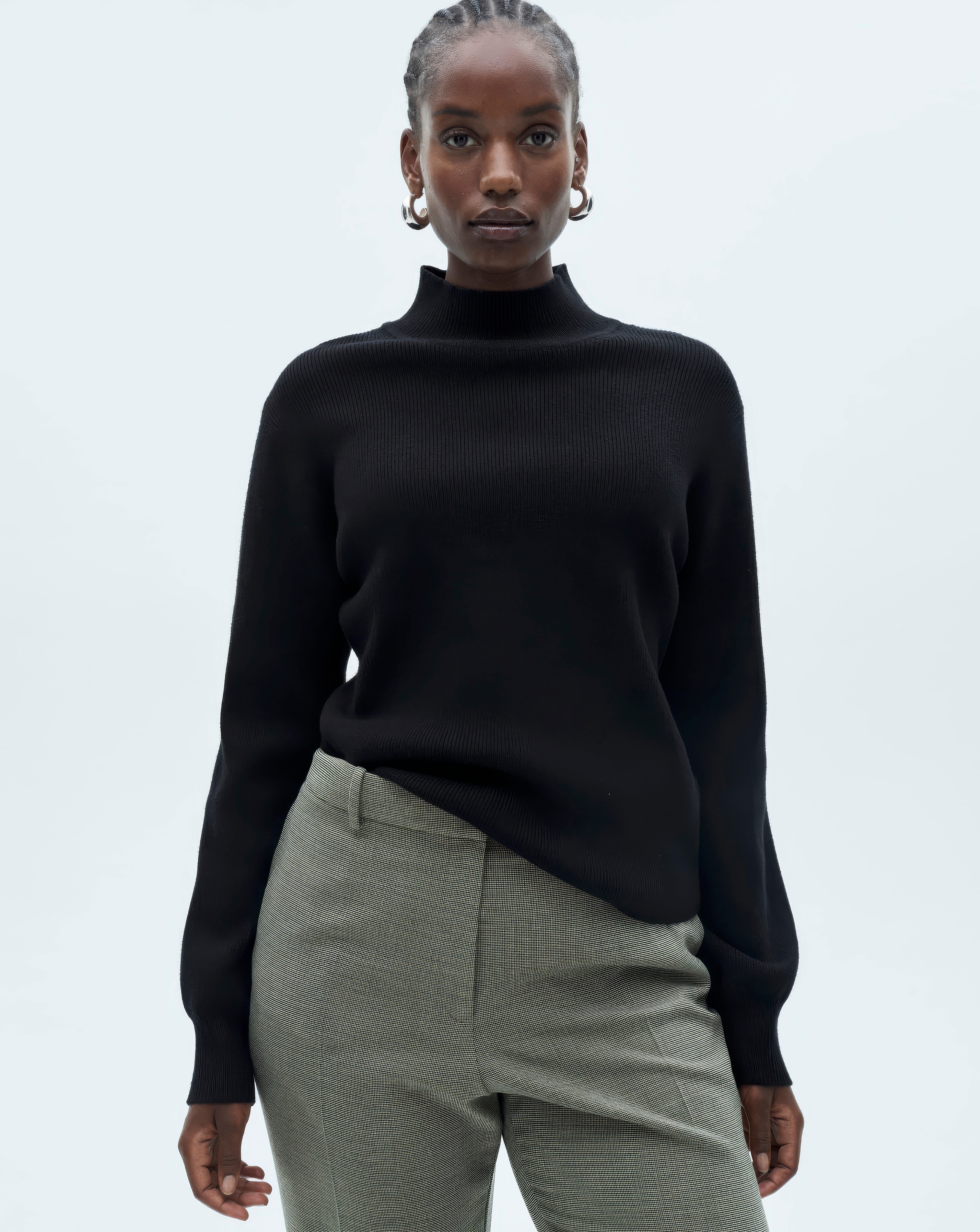 Mango High Neck Ribbed Sweater