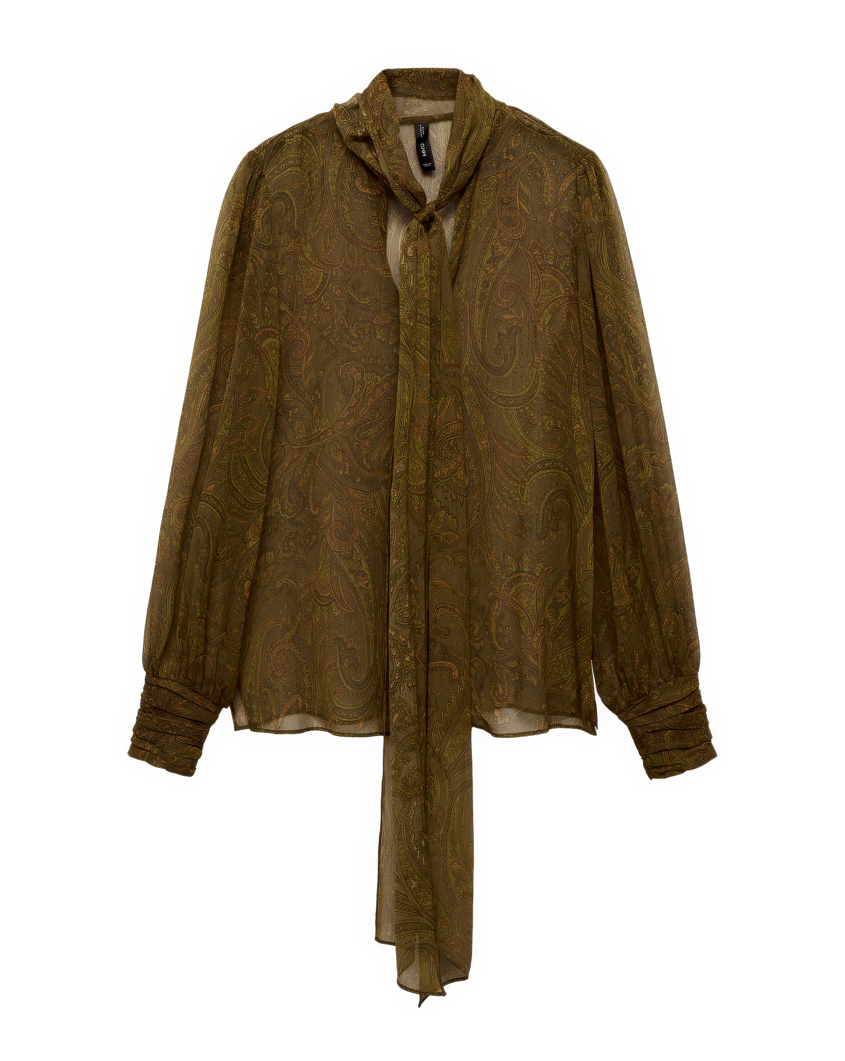 Mango Oak Bow Printed Blouse