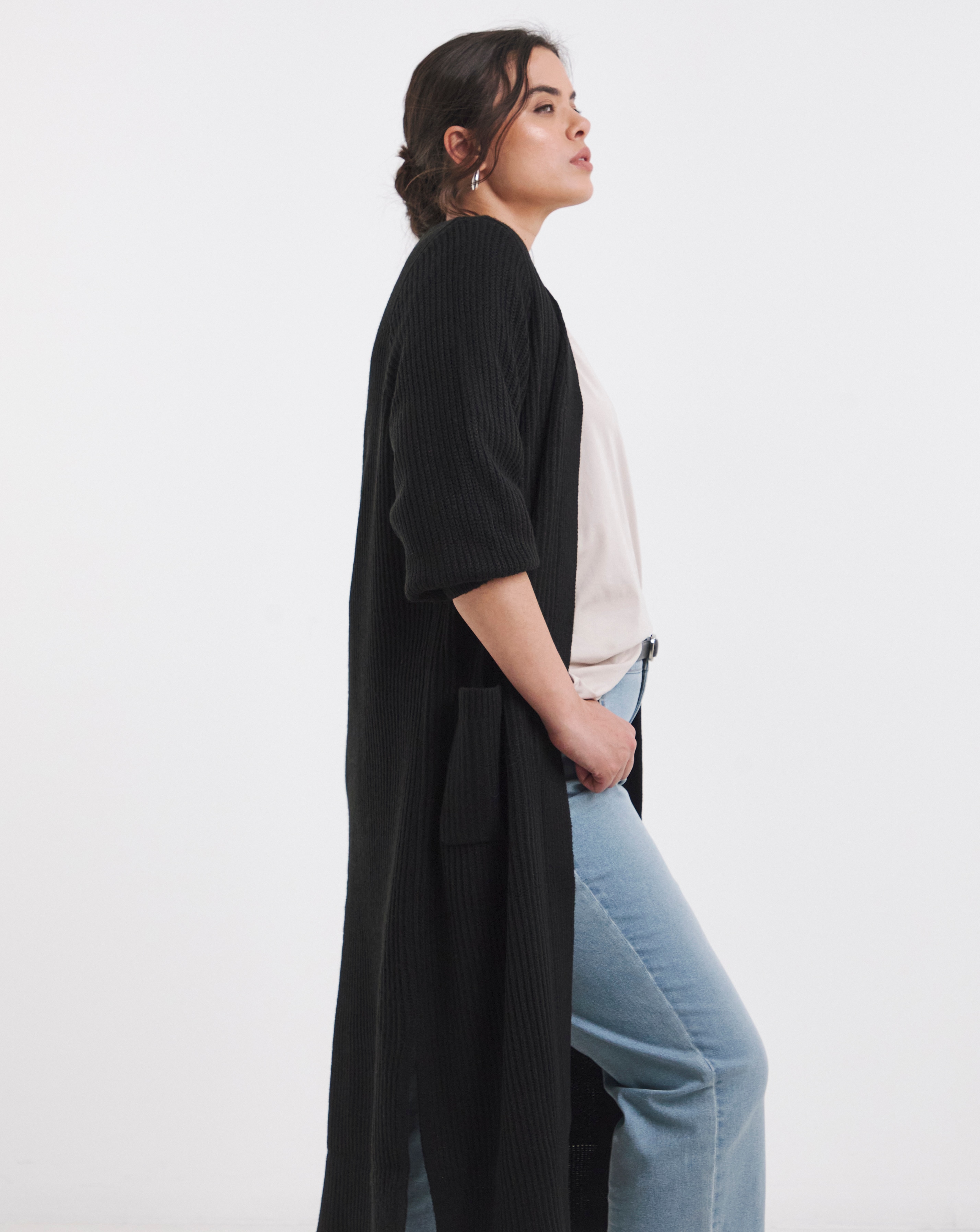 Fisherman Rib Longline Cardigan