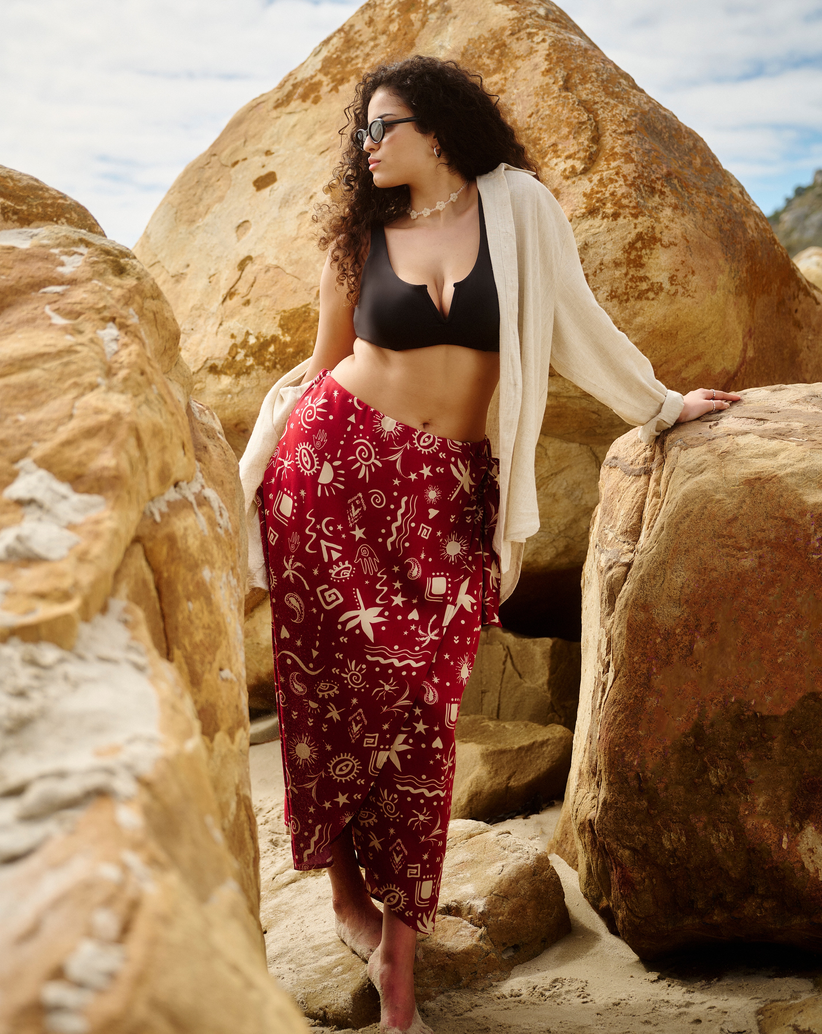 Simply Be Spun Viscose Wrap Midaxi Skirt