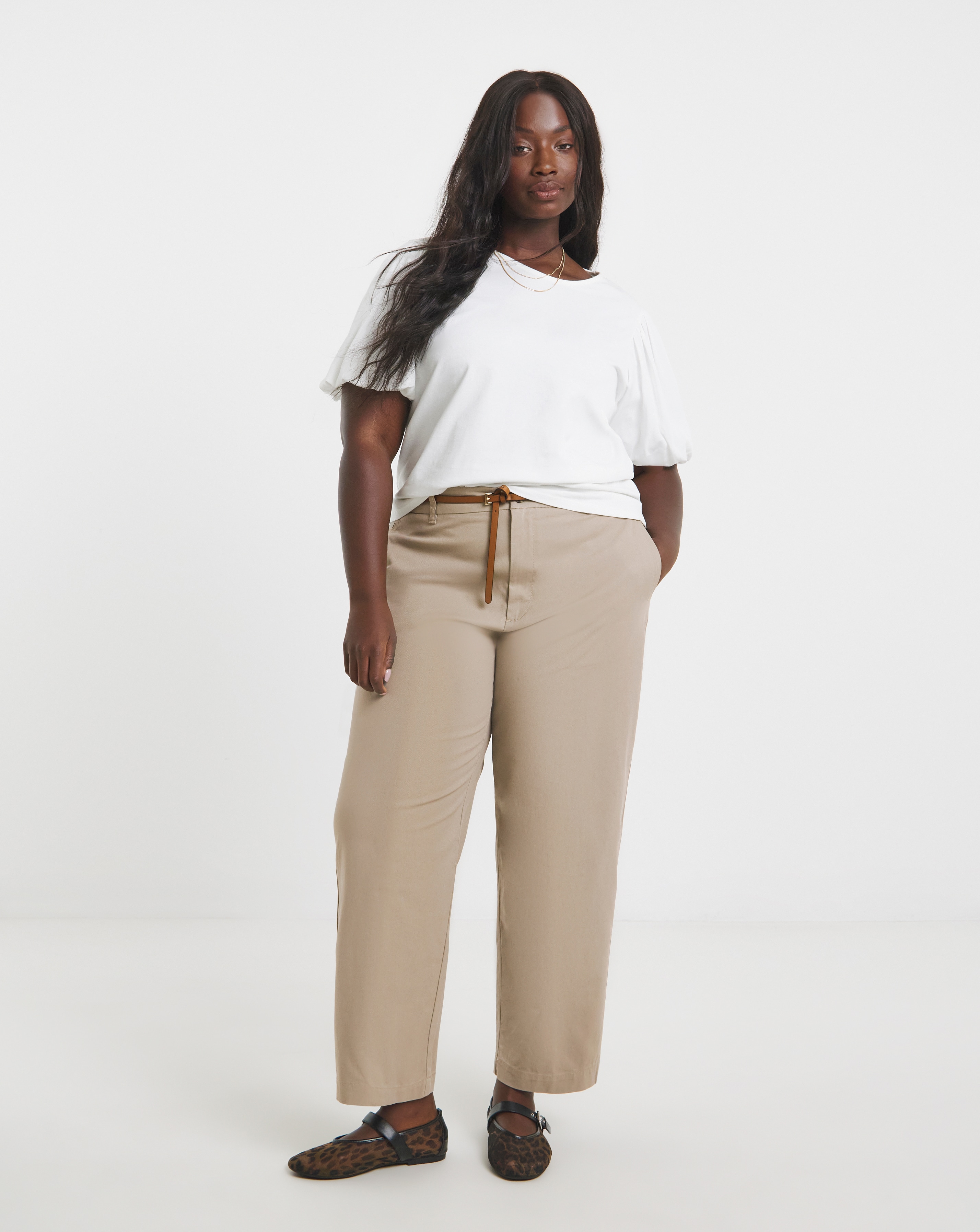 Barrel Leg Chino Trousers
