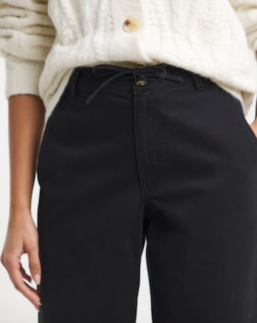 Black Adjustable Popper Detail Peg Leg Trouser