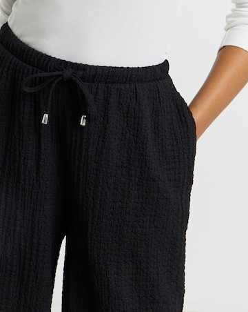 Black Jersey Textured Balloon Trouser