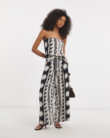 Mono Printed Palazzo Trouser