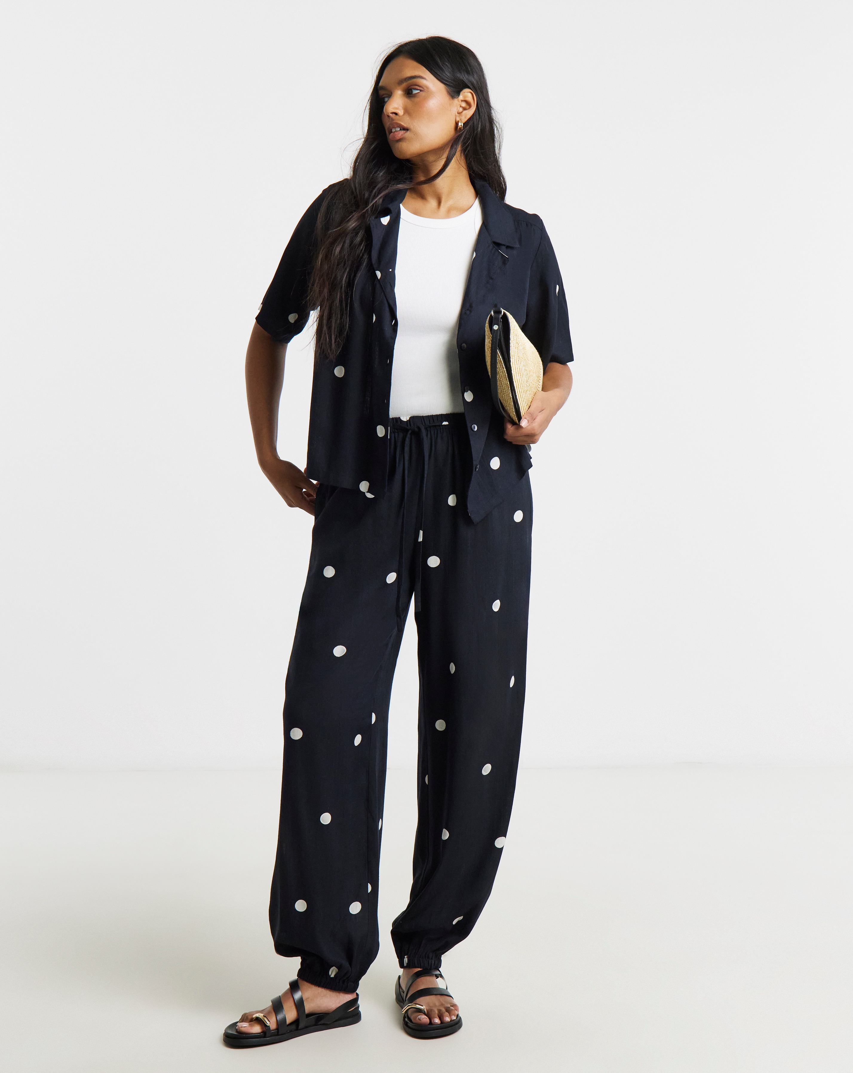 Tie Hem Linen Trouser