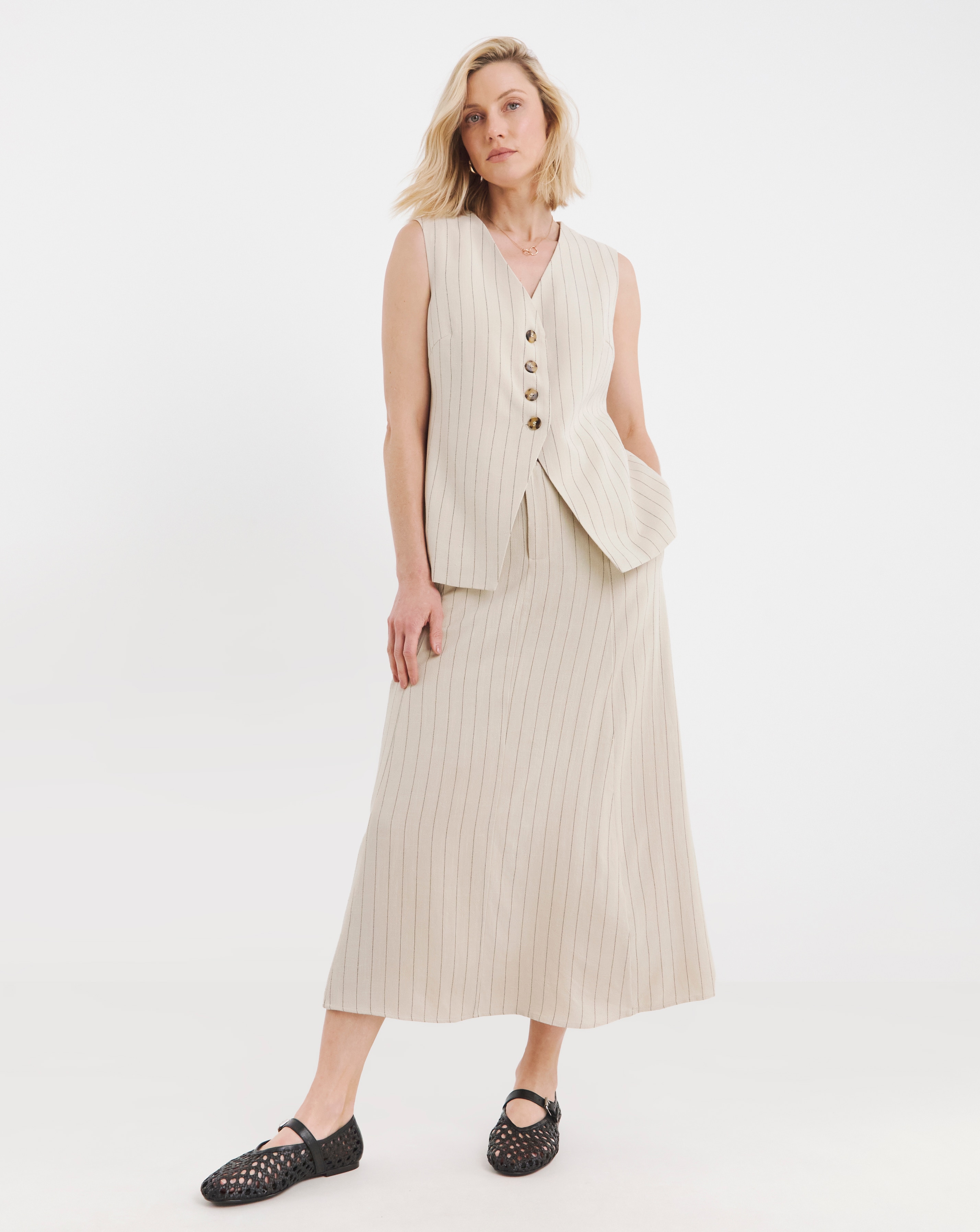 Ramie Linen Mix Full Skirt