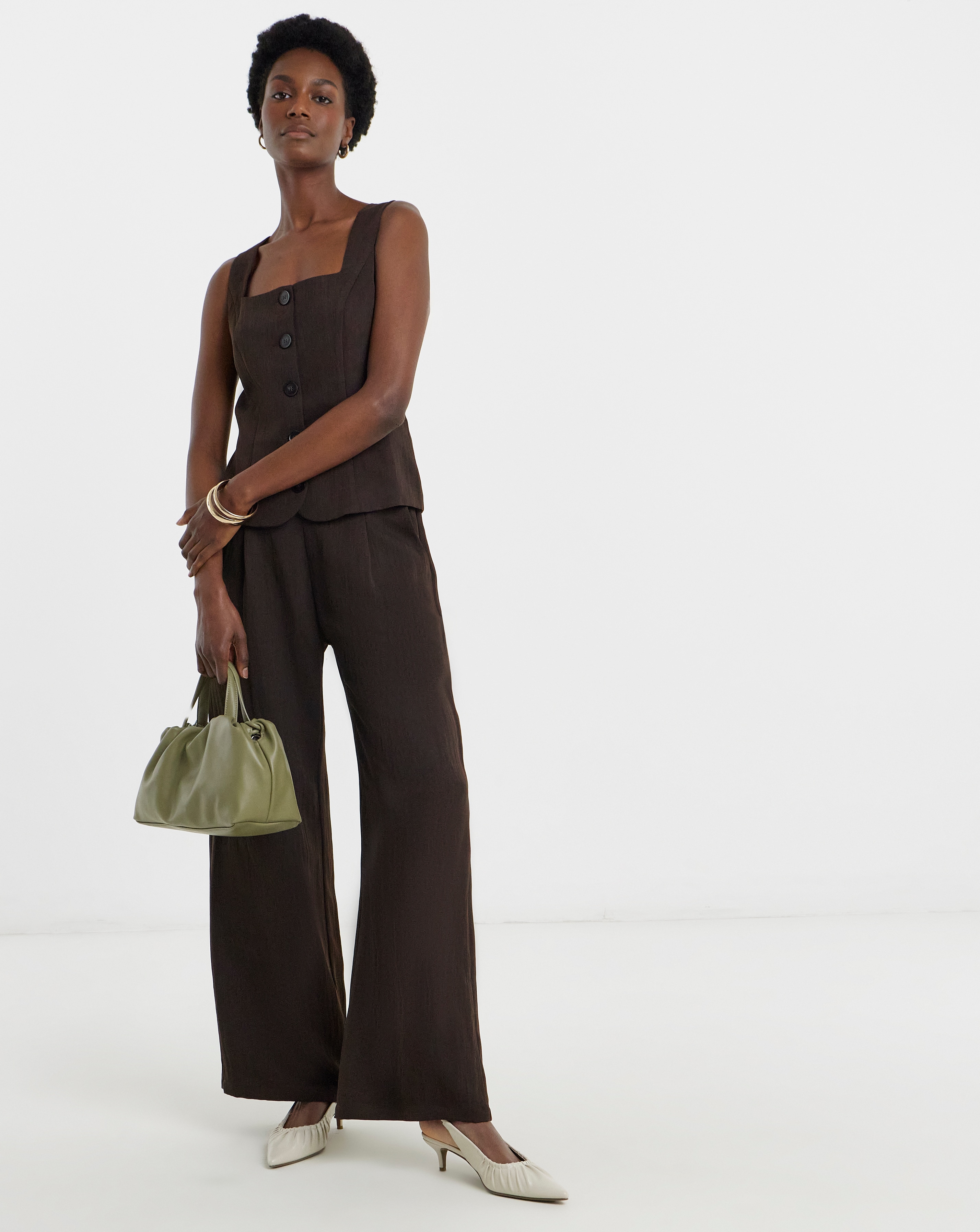New In - TEXTURED STRAIGHT LEG TROUSER