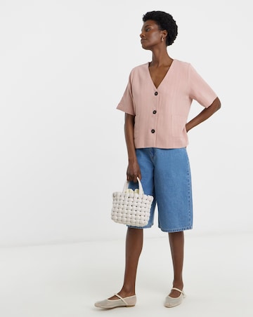 LINEN MIX STRIPE JACKET