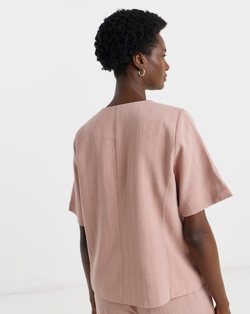 LINEN MIX STRIPE JACKET