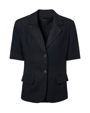 LINEN MIX HALF SLEEVE BLAZER