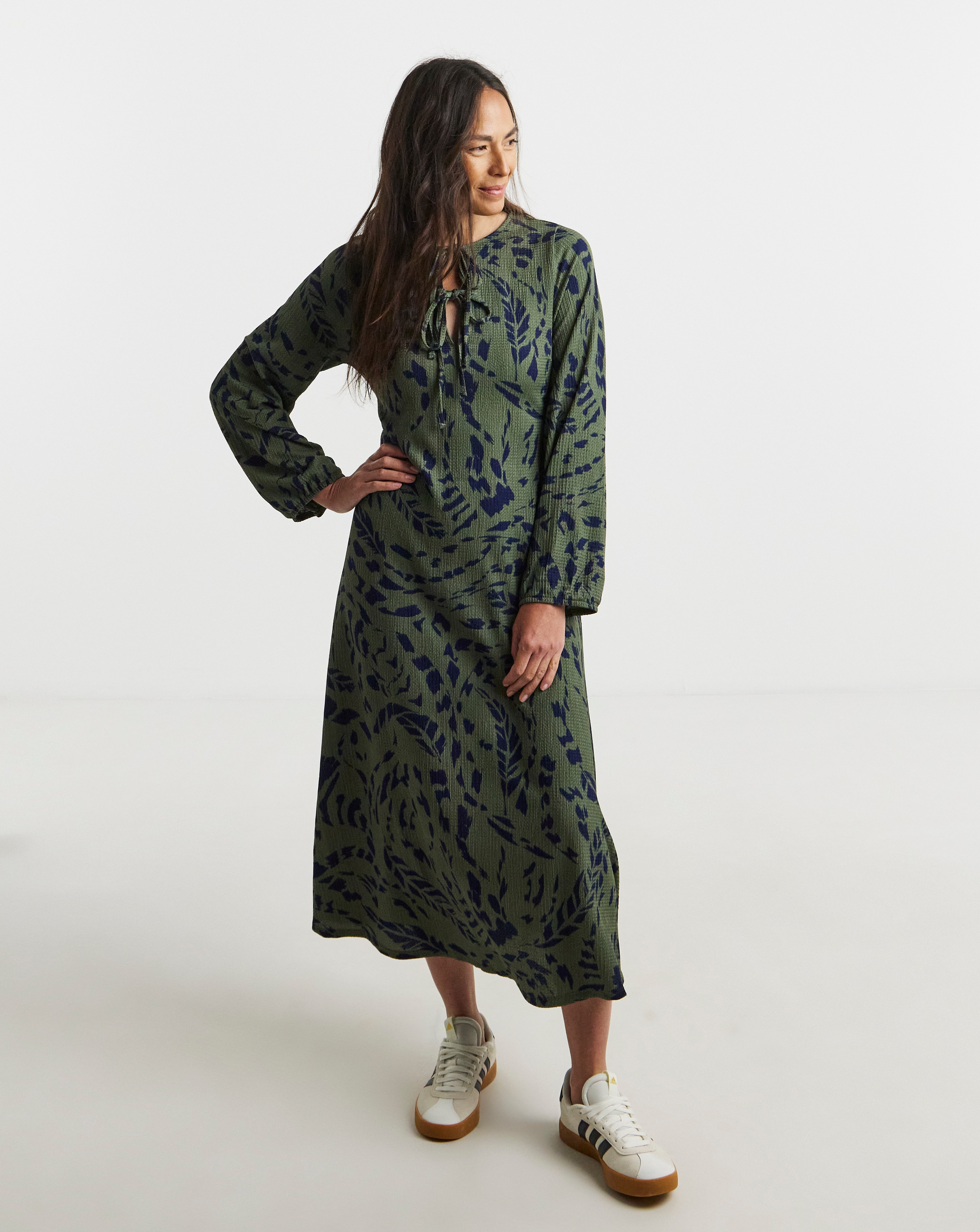 Textured Jersey Tie Maxi Dress