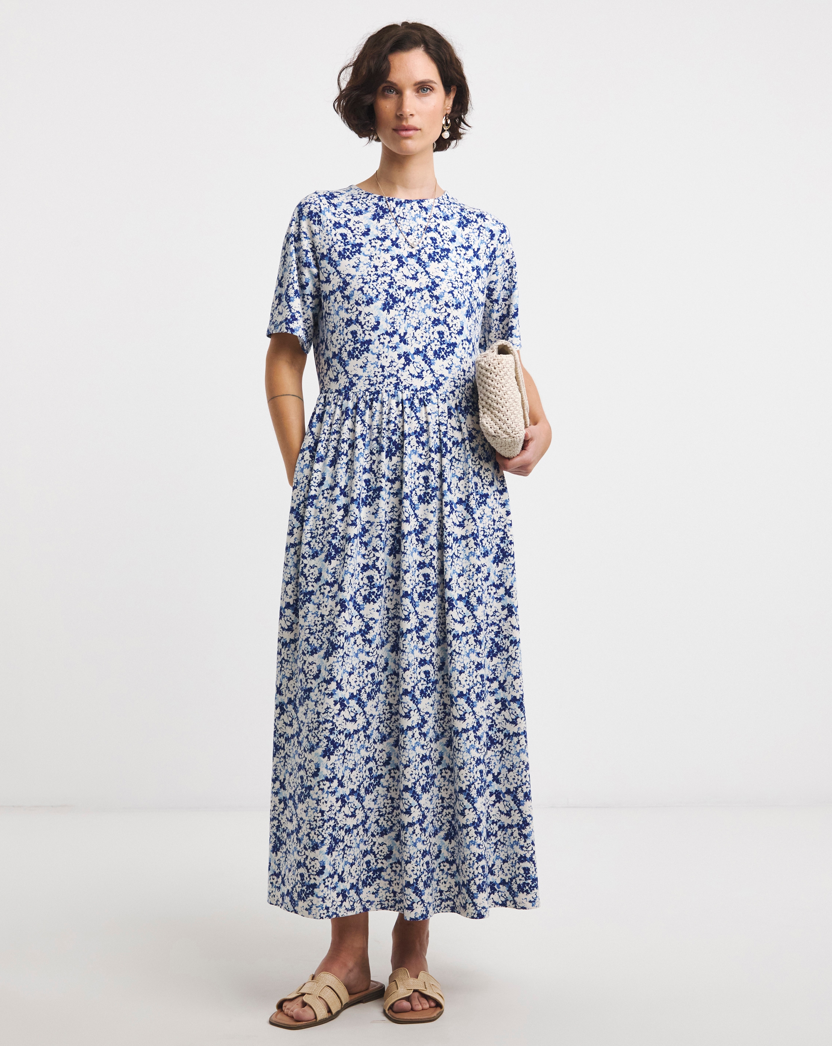 Soft Touch Half Sleeve Smock Dress