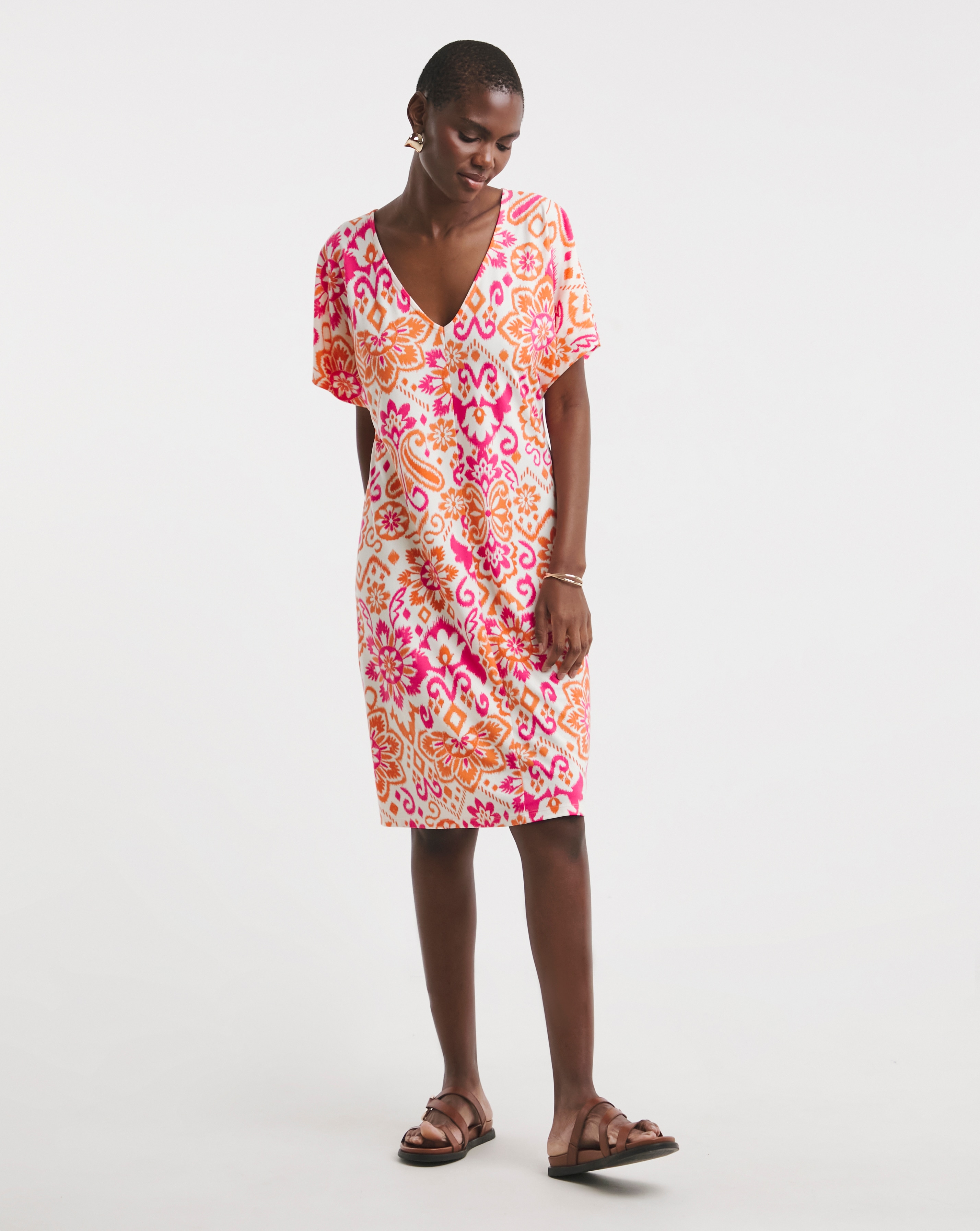 Great Value V Neck T-Shirt Dress