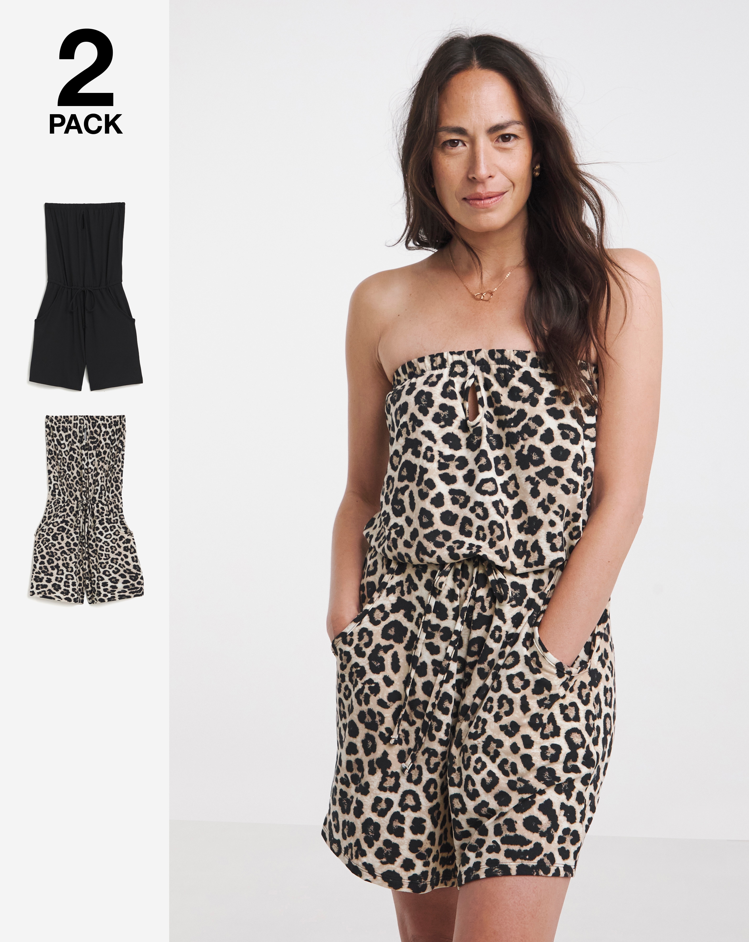 2 Pack Bandeau Playsuits