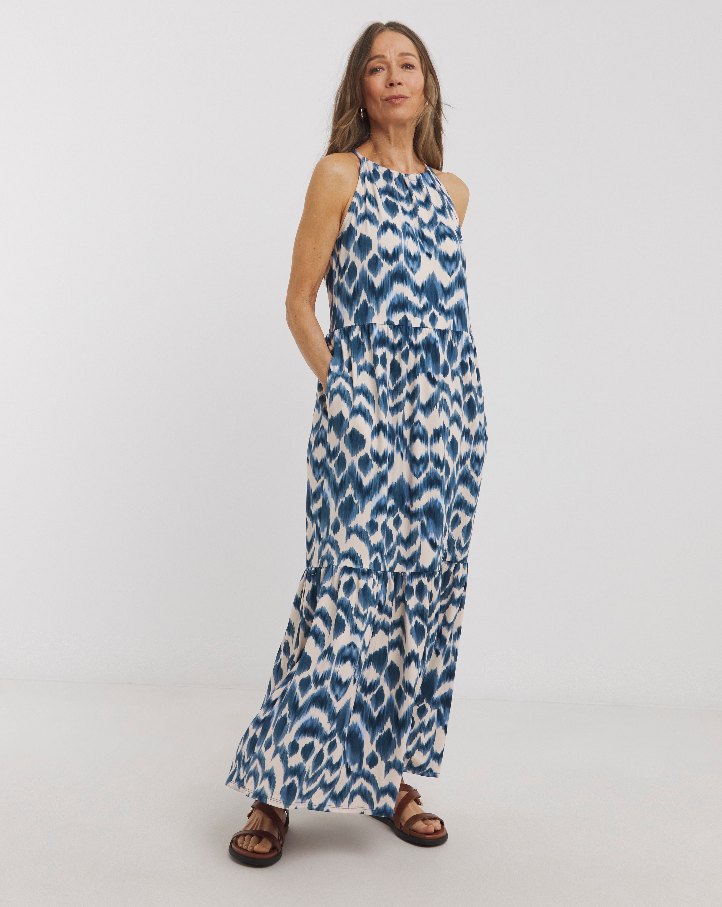 Soft Touch Jersey Halter Neck Maxi Dress