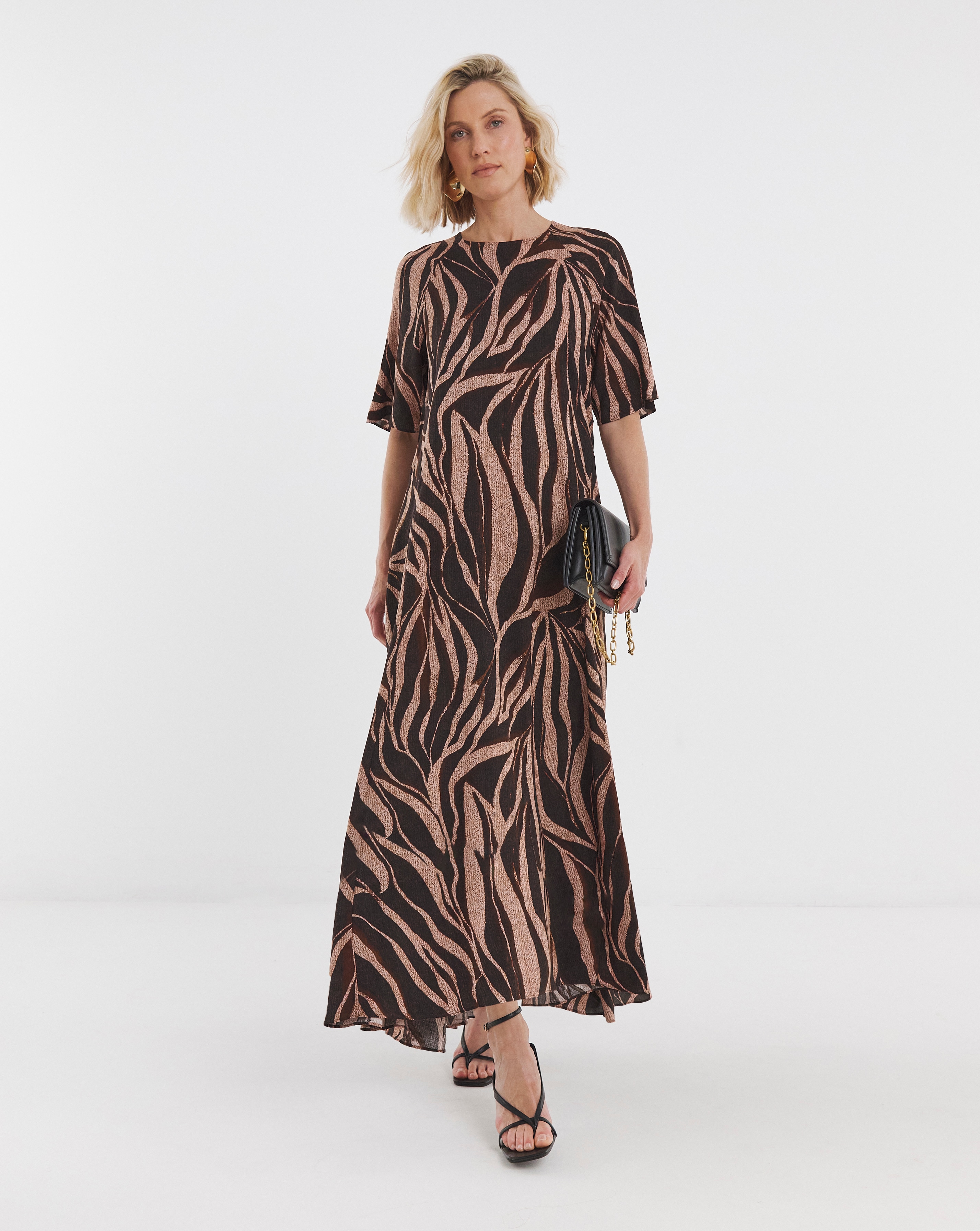 Short Sleeve Care Free Maxi Dress