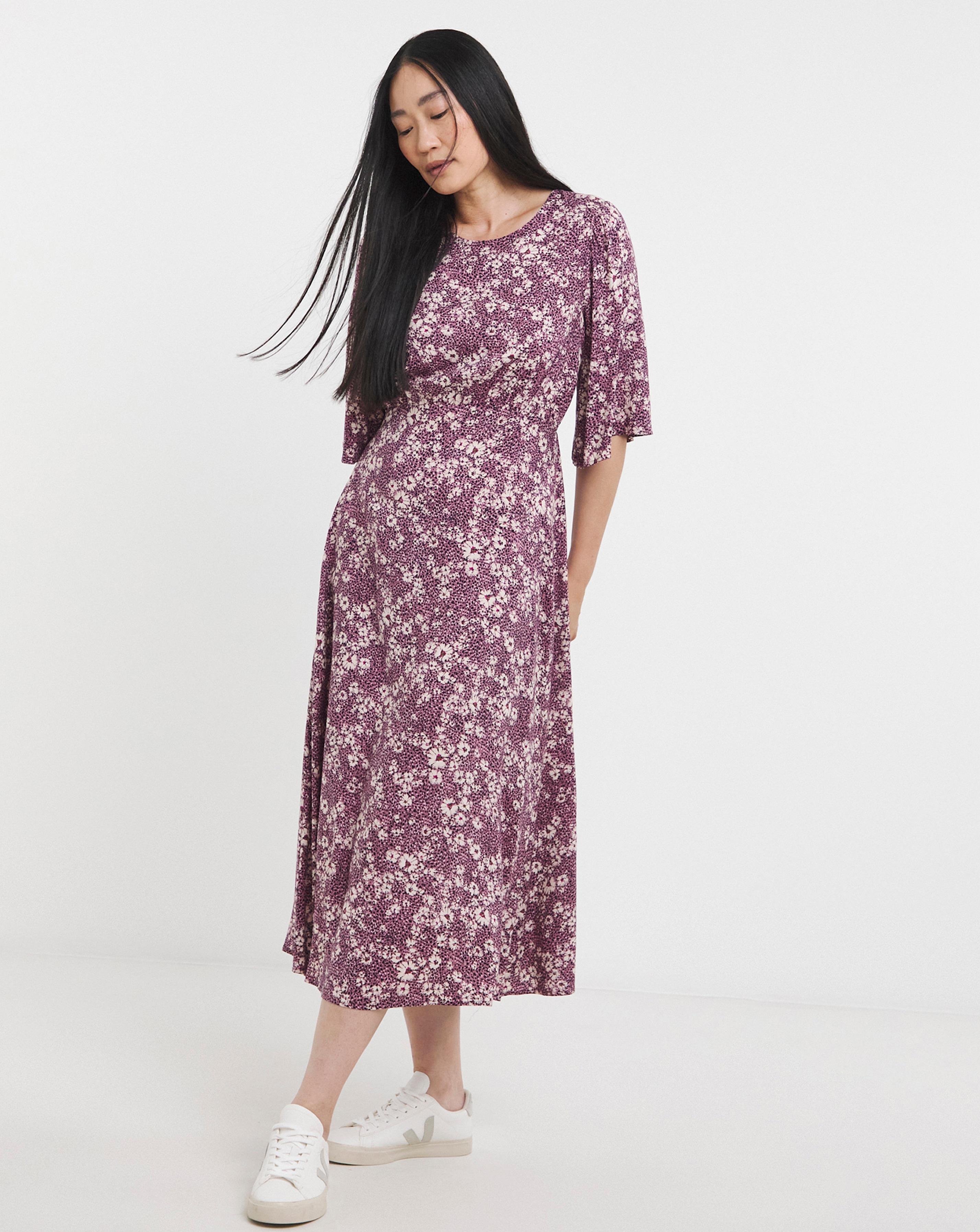 Half Angel Sleeve Tea Dress