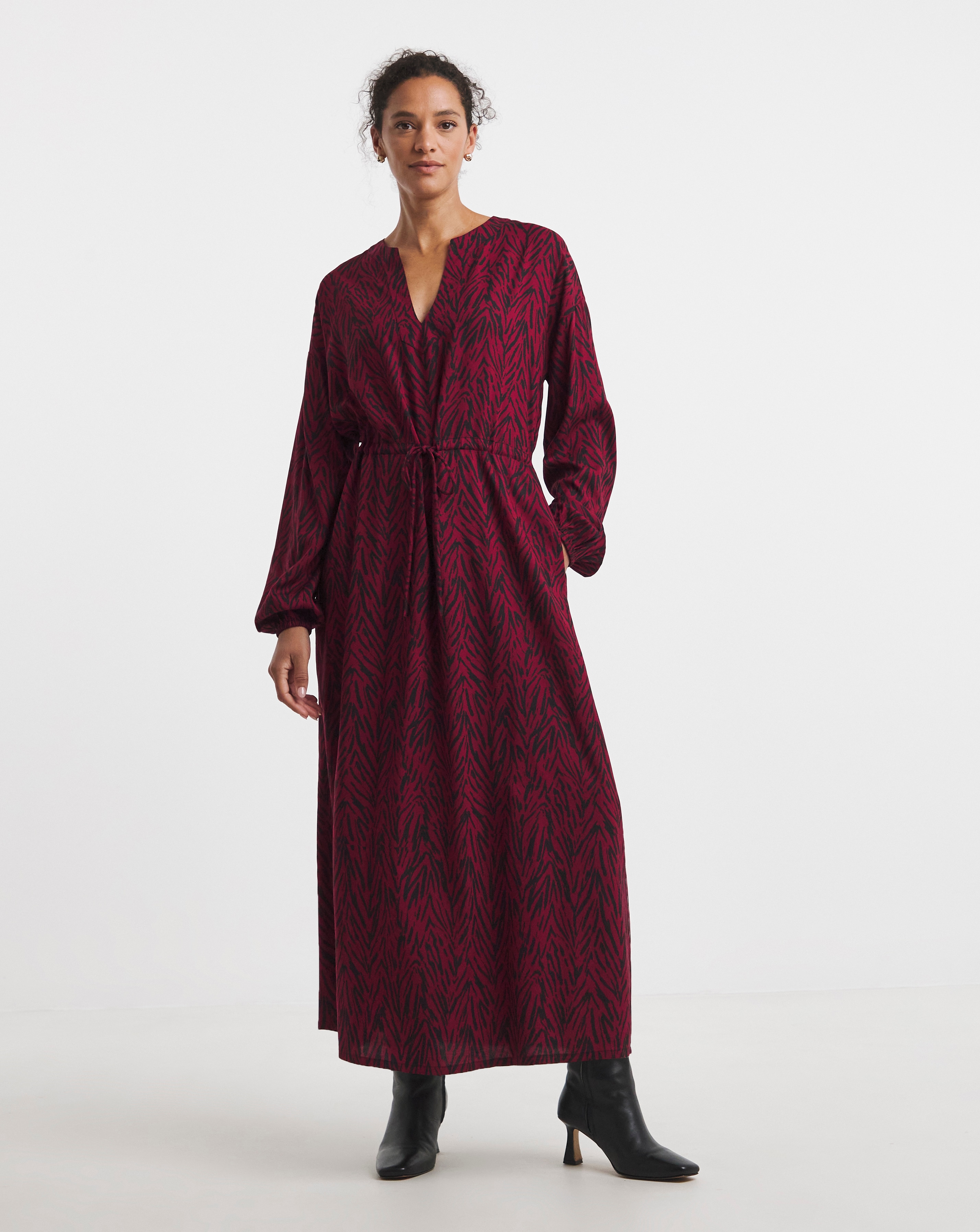Long Sleeve Printed Maxi Dress
