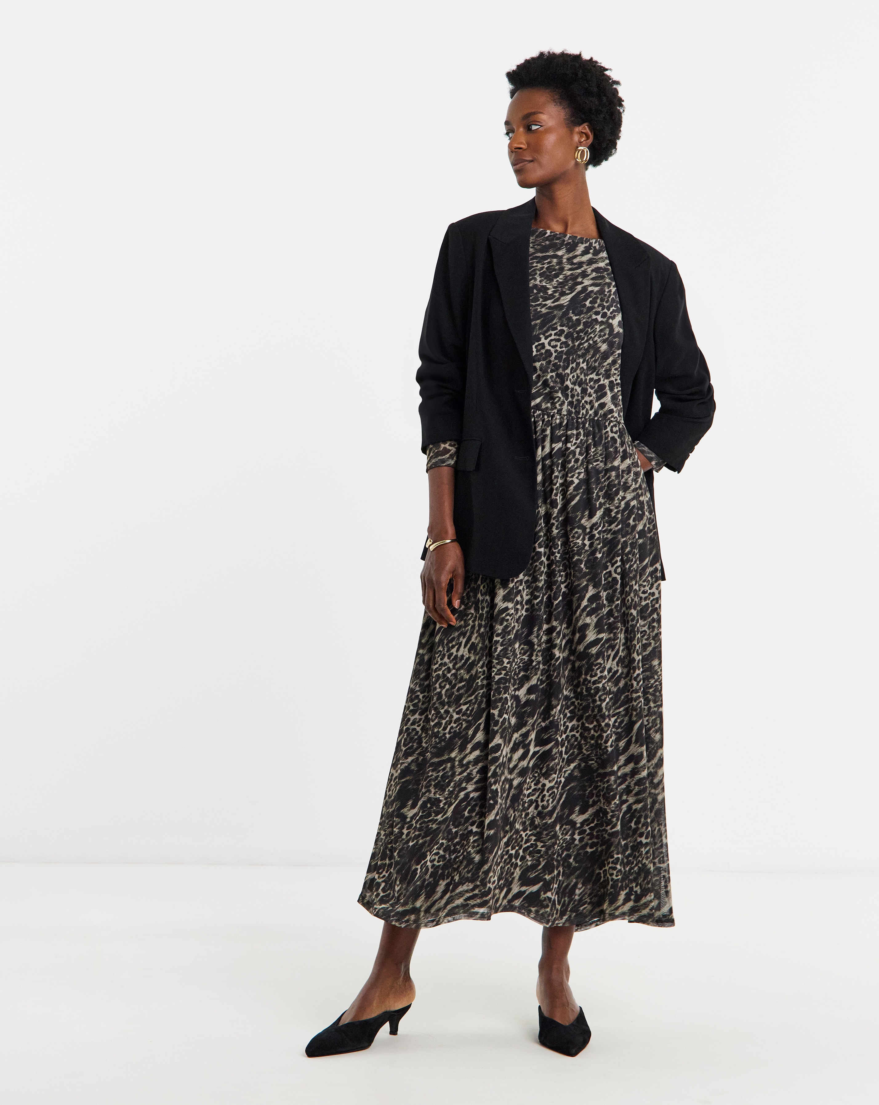 Mesh Long Sleeve Dress