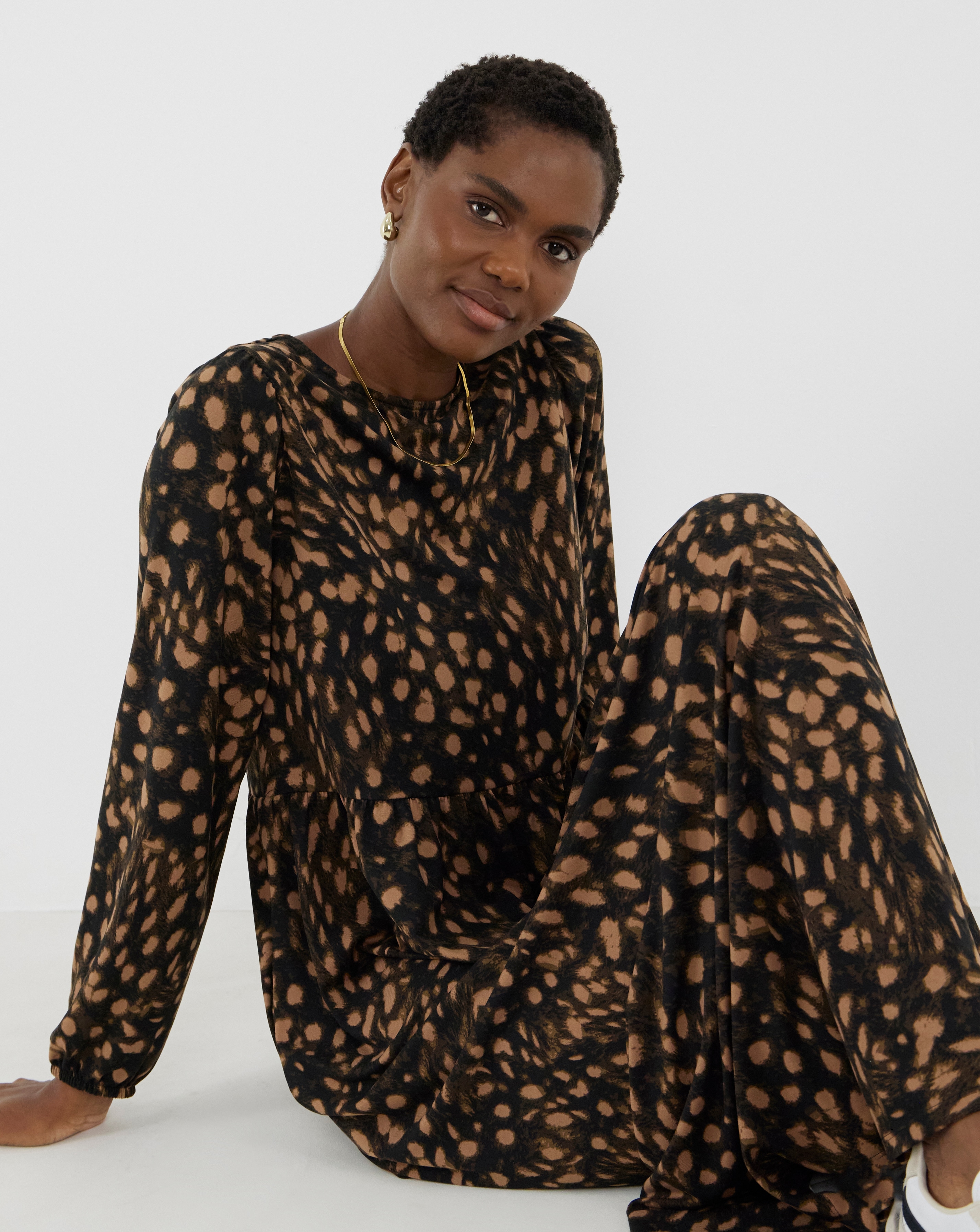 Soft Touch Printed Smock Dress