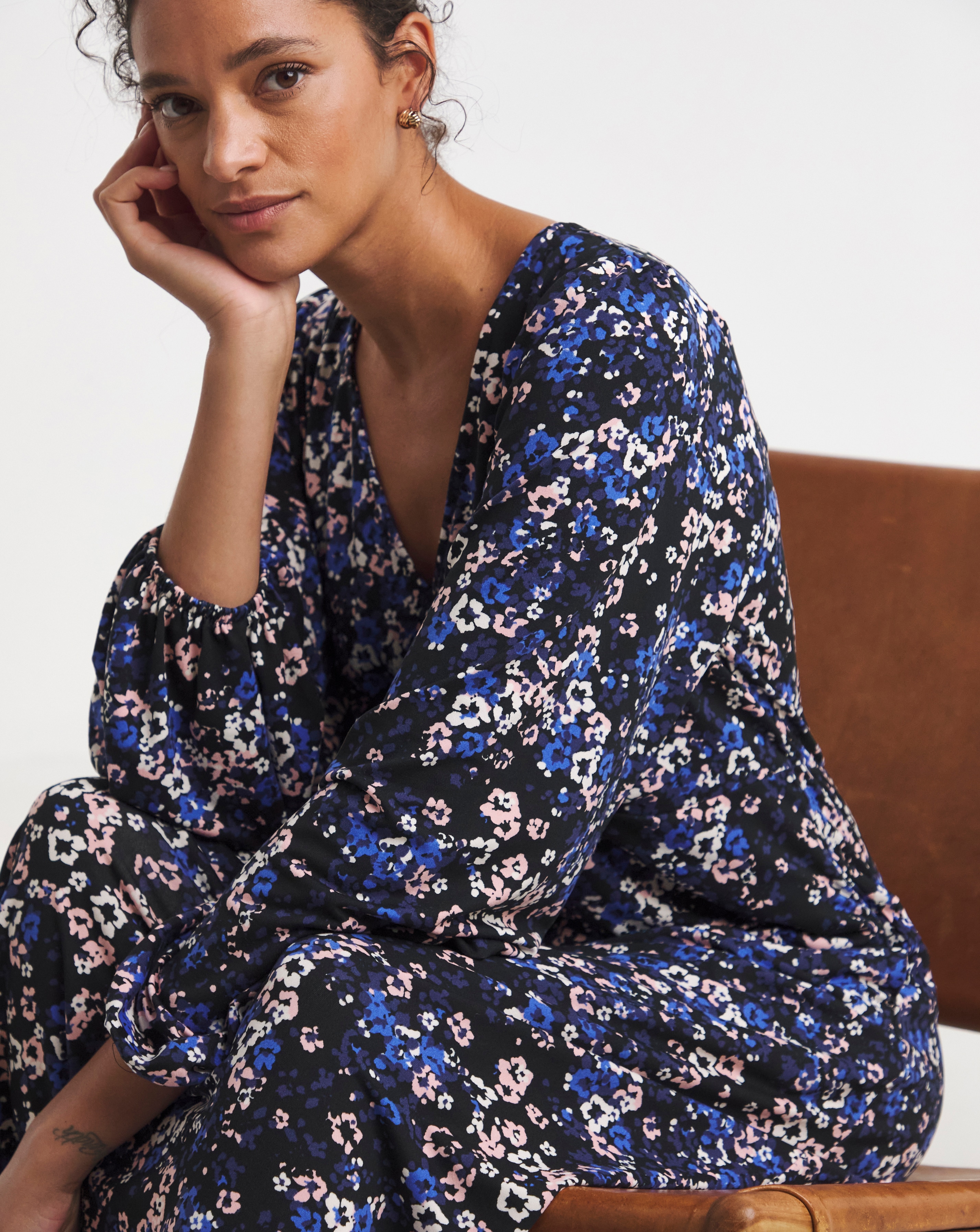 Soft Touch V Neck Tea Dress