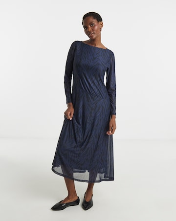 Mesh Seam Detail Care Free Dress